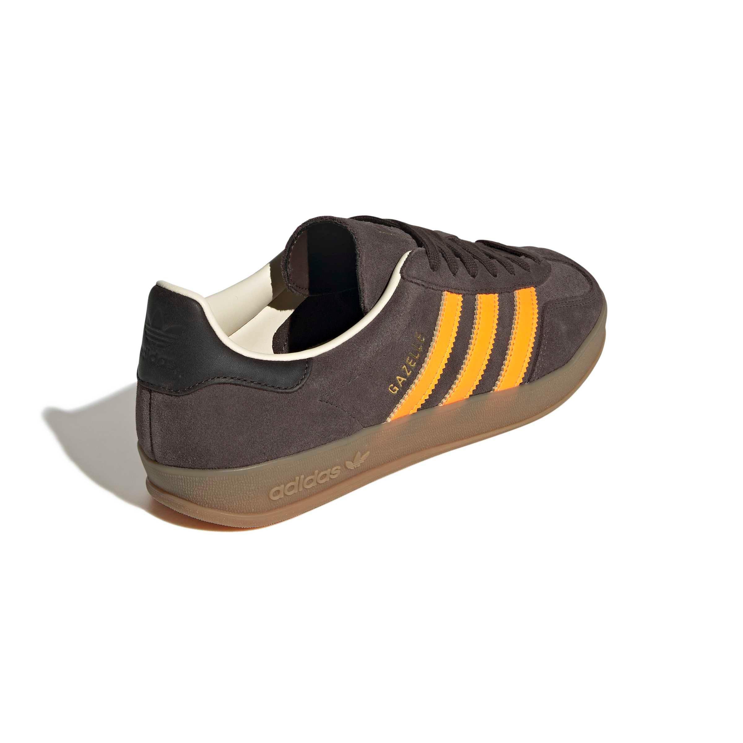 adidas Originals Gazelle Indoor "Brown/Lucid Tangerine/Wonder White" Men's Shoe - BROWN/TANGERINE/WHITE Thumbnail View 4