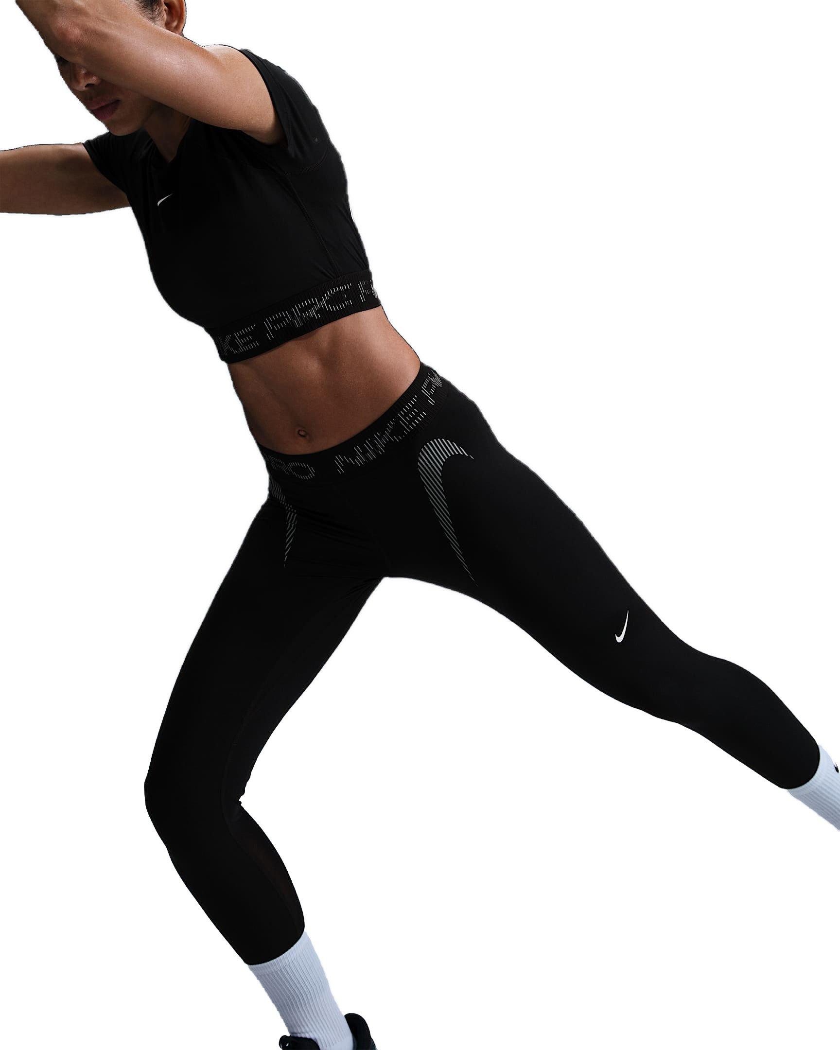 Nike Pro Mid-Rise 7/8 Women's Black Graphic Leggings