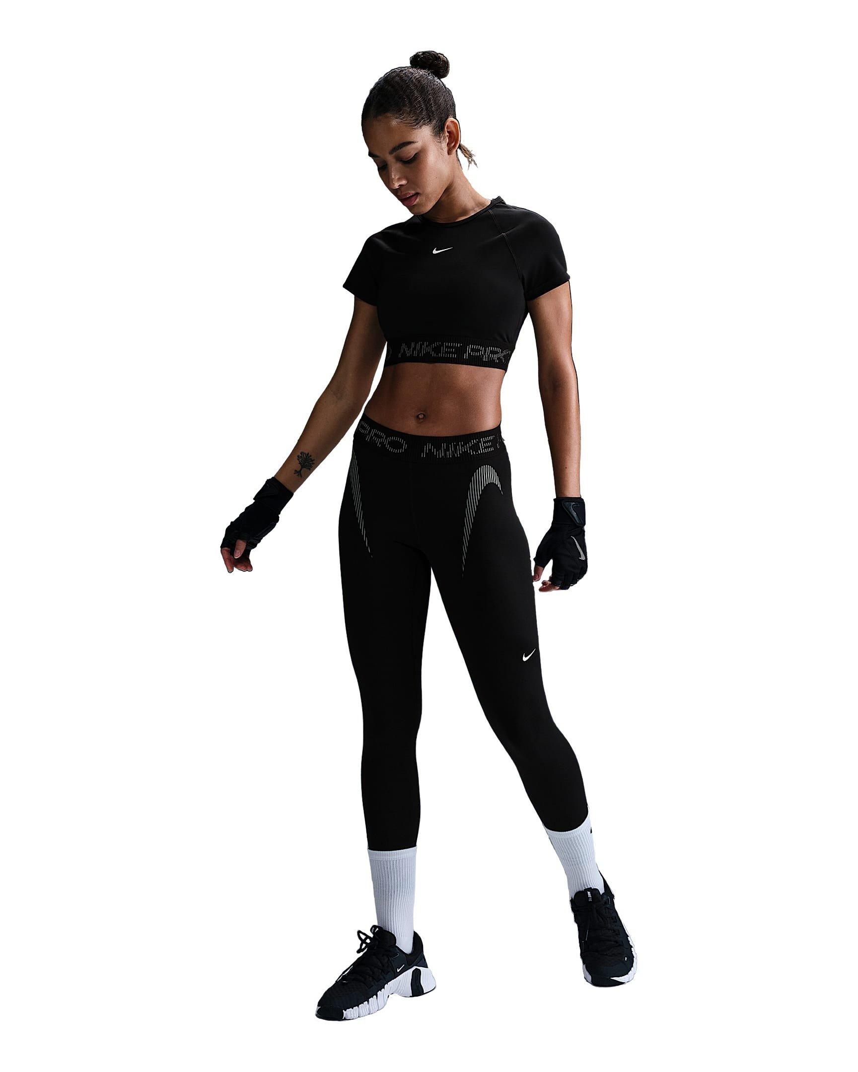 Nike Pro Mid-Rise 7/8 Women's Black Graphic Leggings