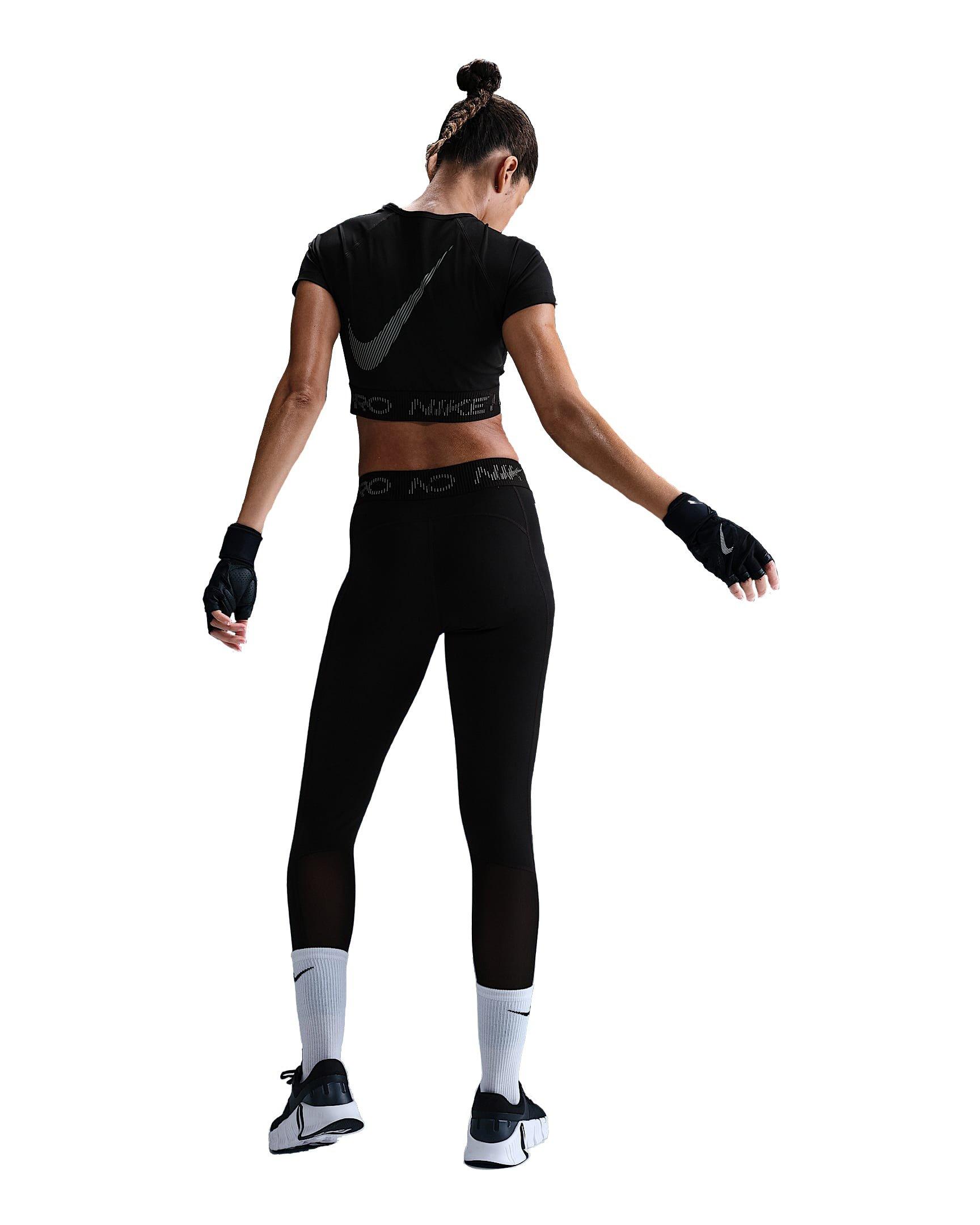 Nike Pro Mid-Rise 7/8 Women's Black Graphic Leggings