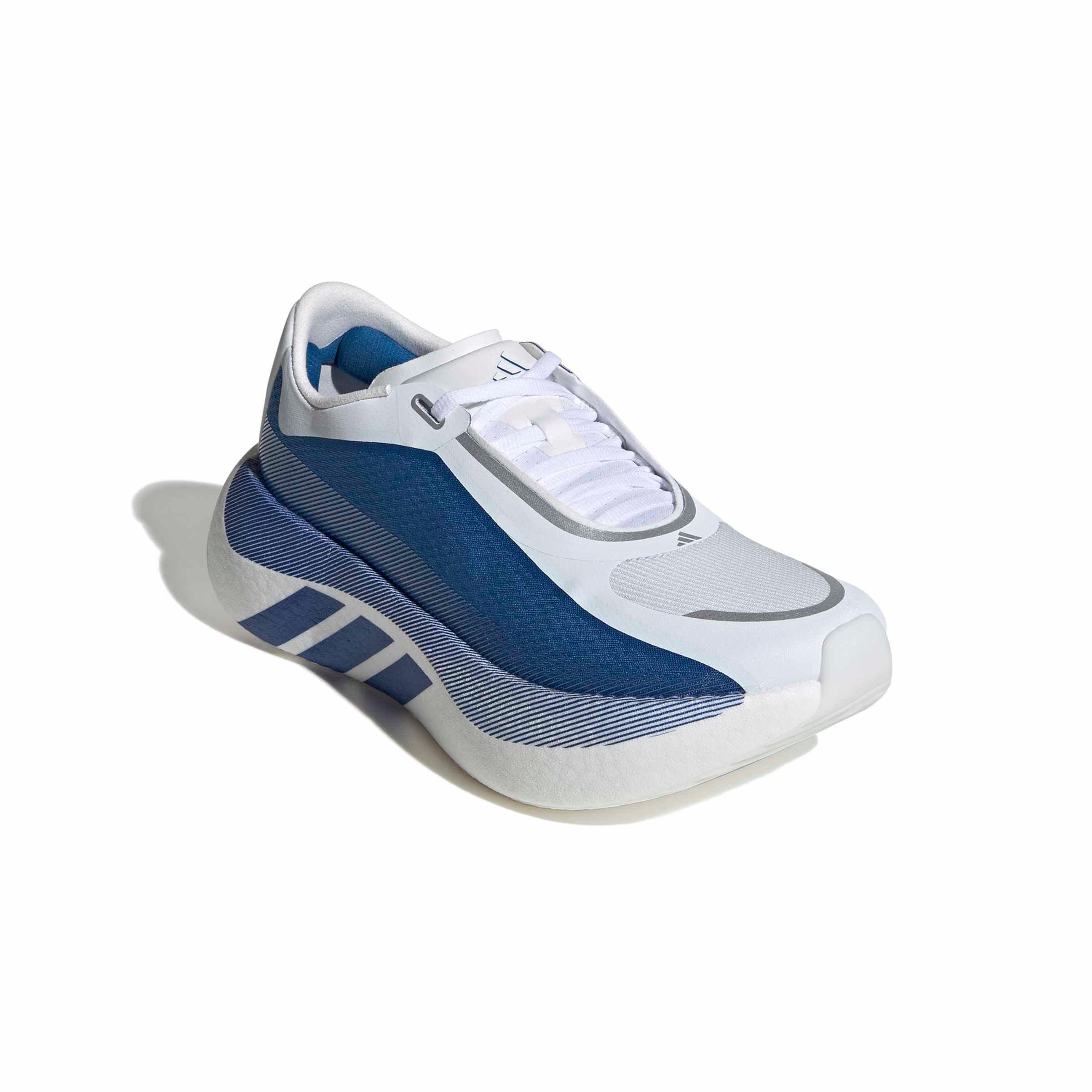 adidas Hyperboost Edge "Ftwr White/Eqt Blue/Zero Metallic" Women's Running Shoe - WHITE/BLUE/ZERO