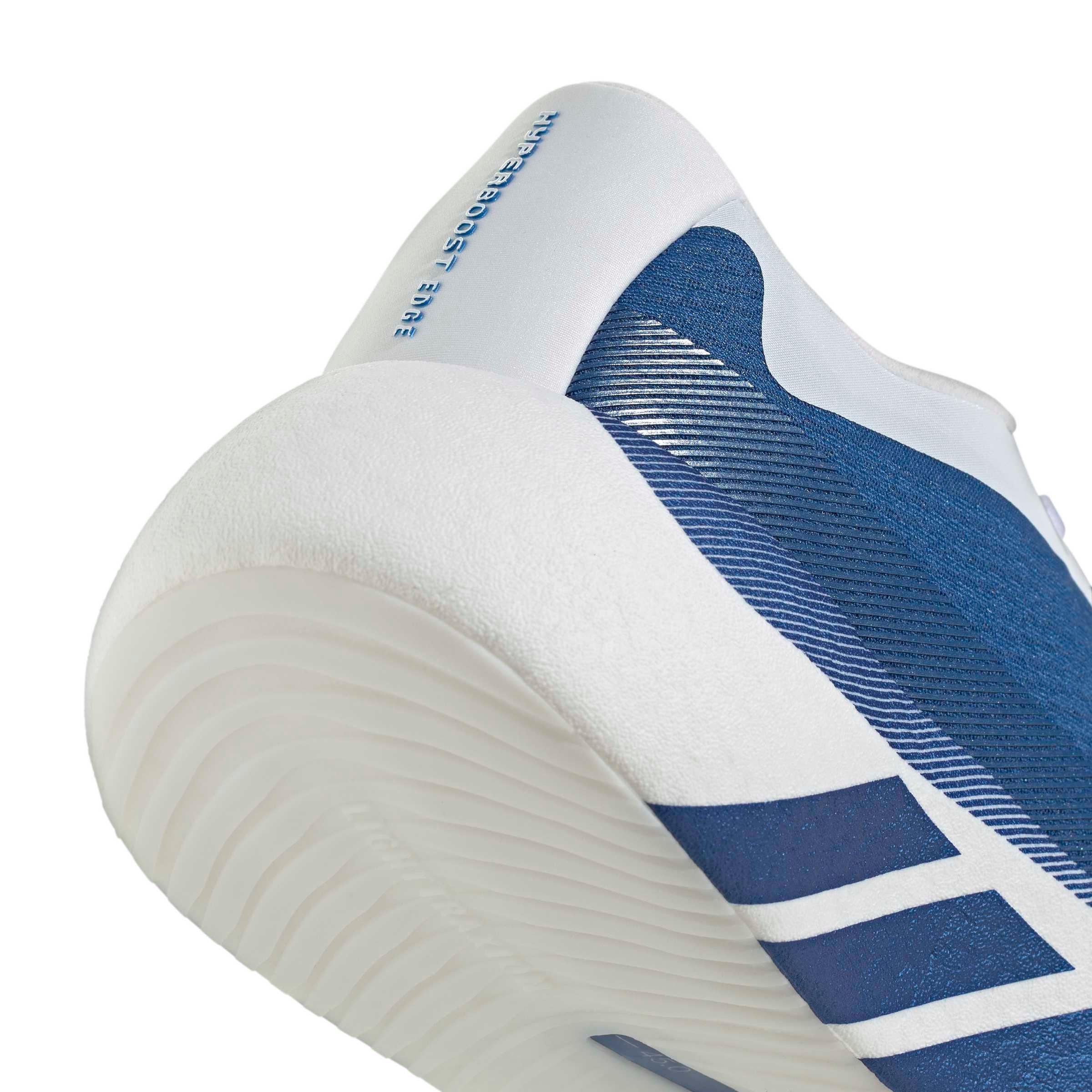 adidas Hyperboost Edge "Ftwr White/Eqt Blue/Zero Metallic" Women's Running Shoe - WHITE/BLUE/ZERO