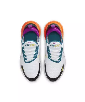 Nike Air Max 270 White/Turf Orange/Black Grade School Kids' Shoe