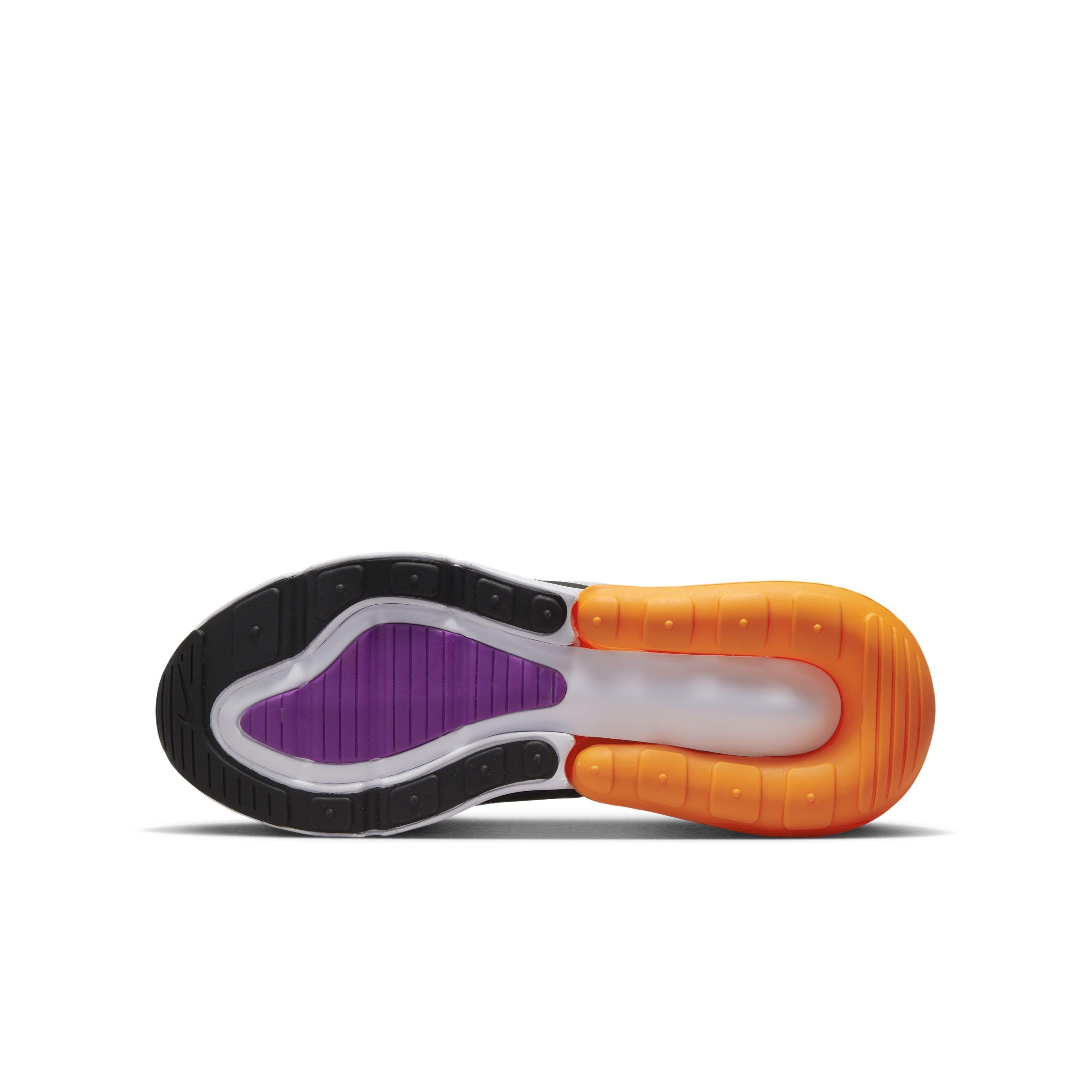 Nike Air Max 270 White/Black/Total Orange/Vivid Purple Grade
