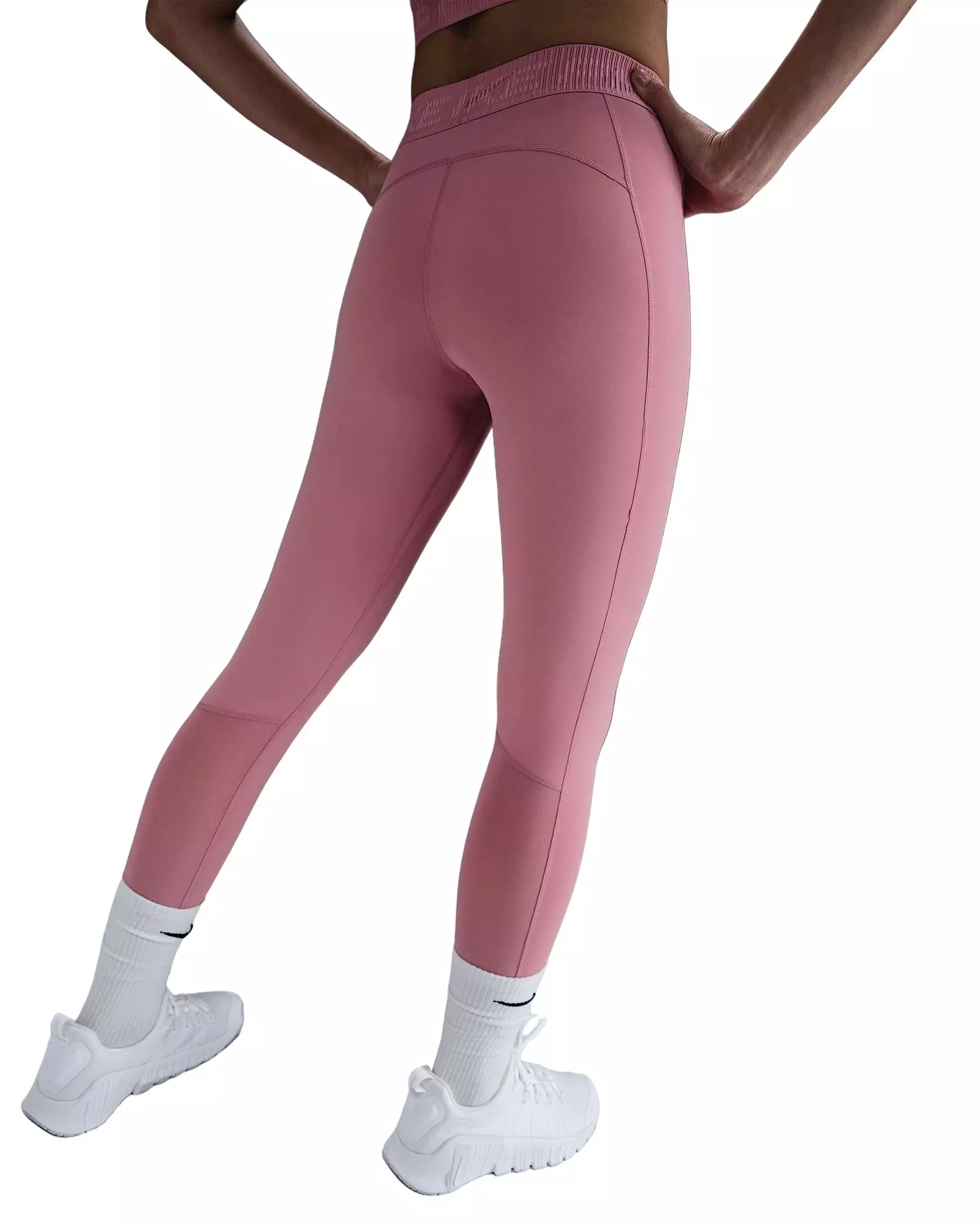 Nike Women's Pro Mid-Rise 7/8 Graphic Leggings - Pink - PINK