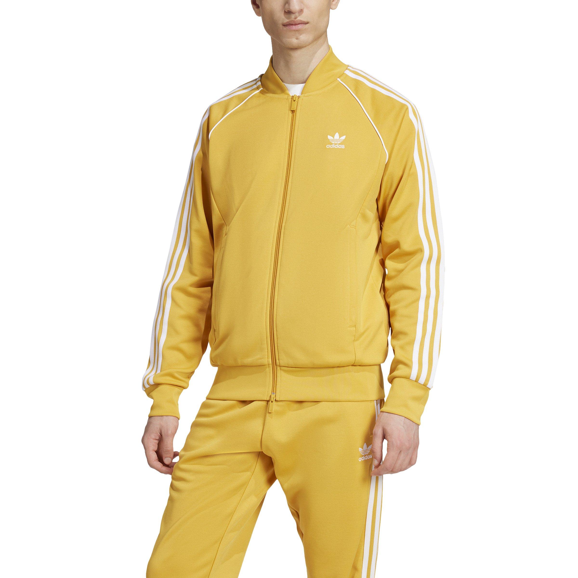 Adidas adicolor jacket yellow best sale