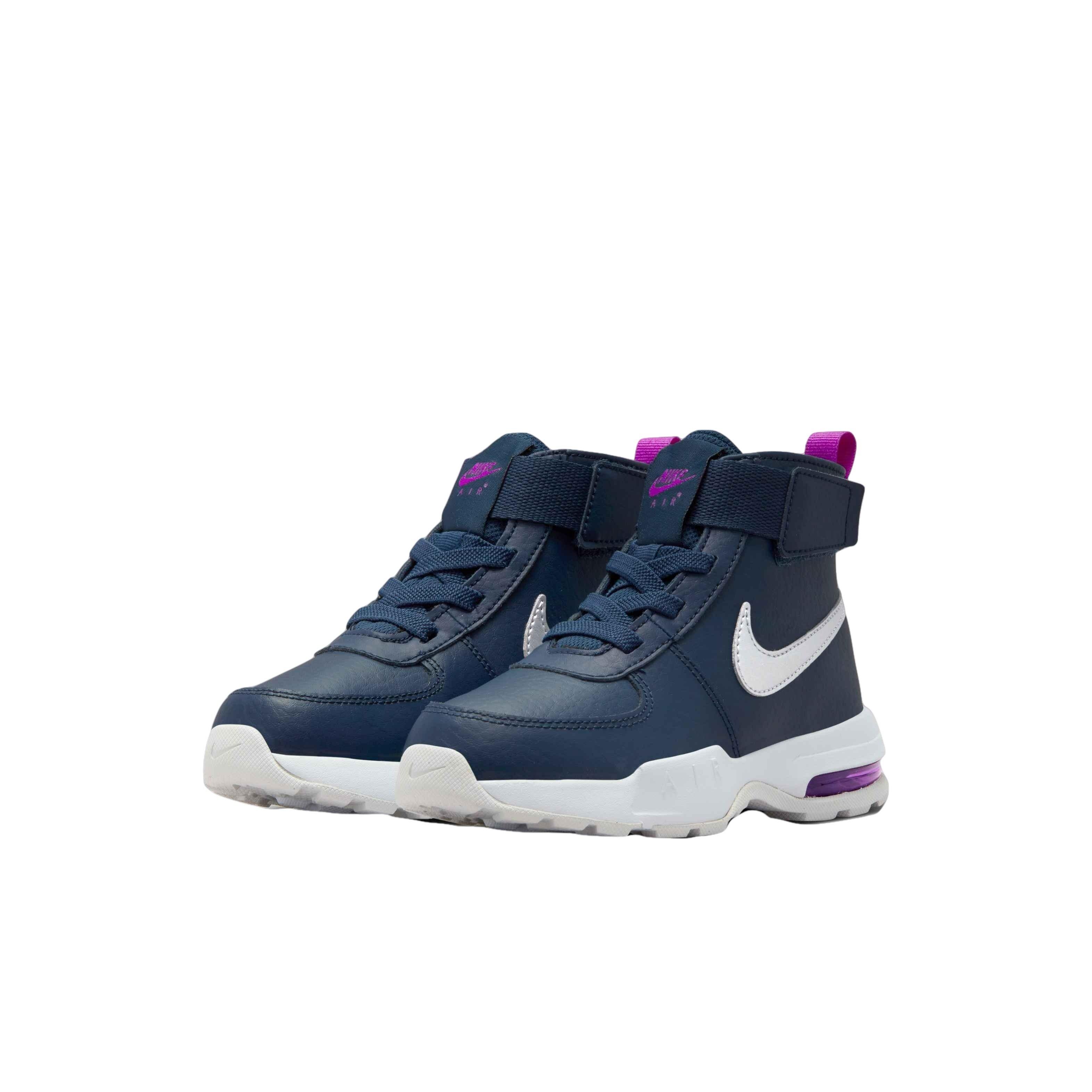 Nike Air Max Goaterra 2.0 "Midnight Navy/Metallic Silver" Preschool Boys' Boot - NAVY/SILVER Thumbnail View 3