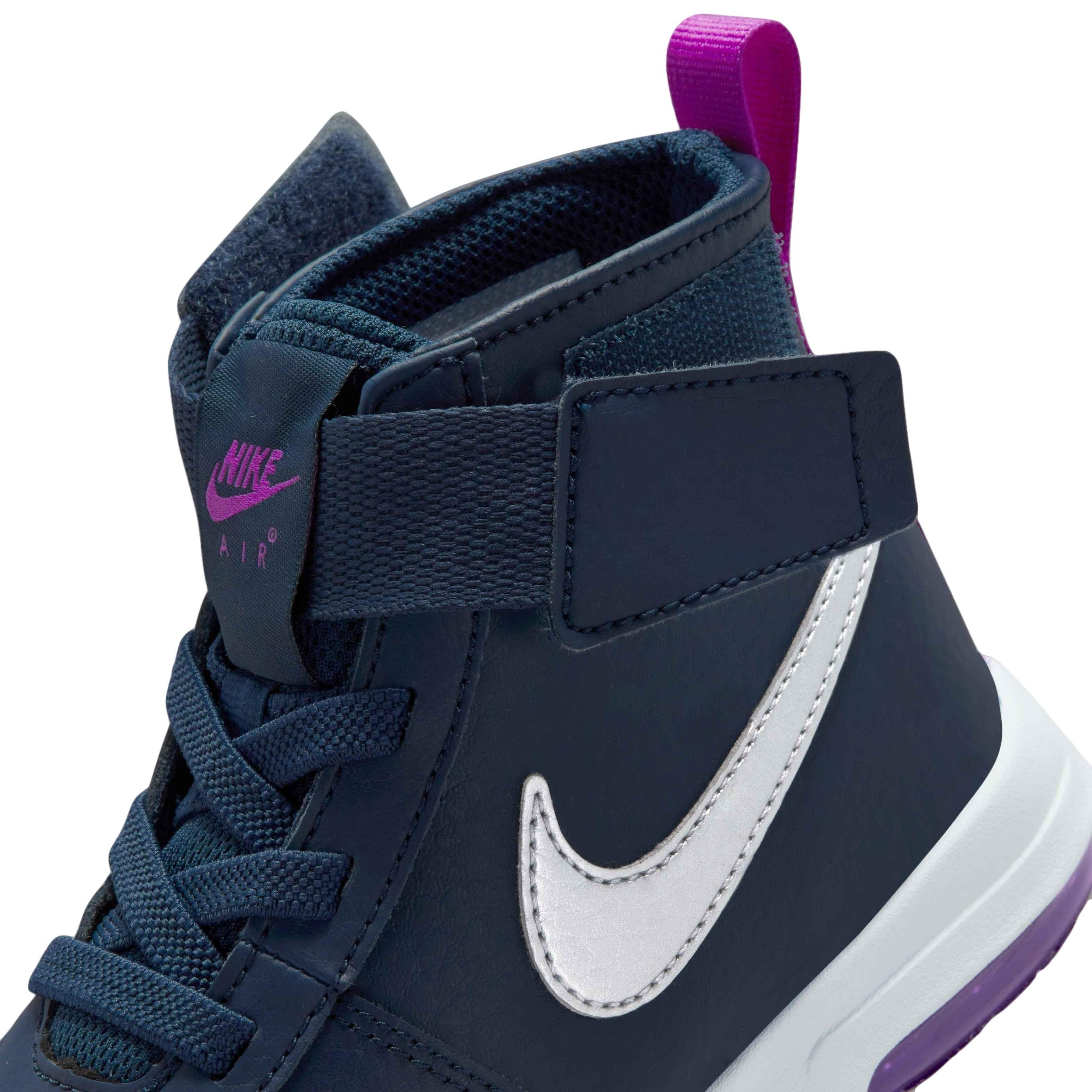 Nike Air Max Goaterra 2.0 "Midnight Navy/Metallic Silver" Preschool Boys' Boot - NAVY/SILVER Thumbnail View 8