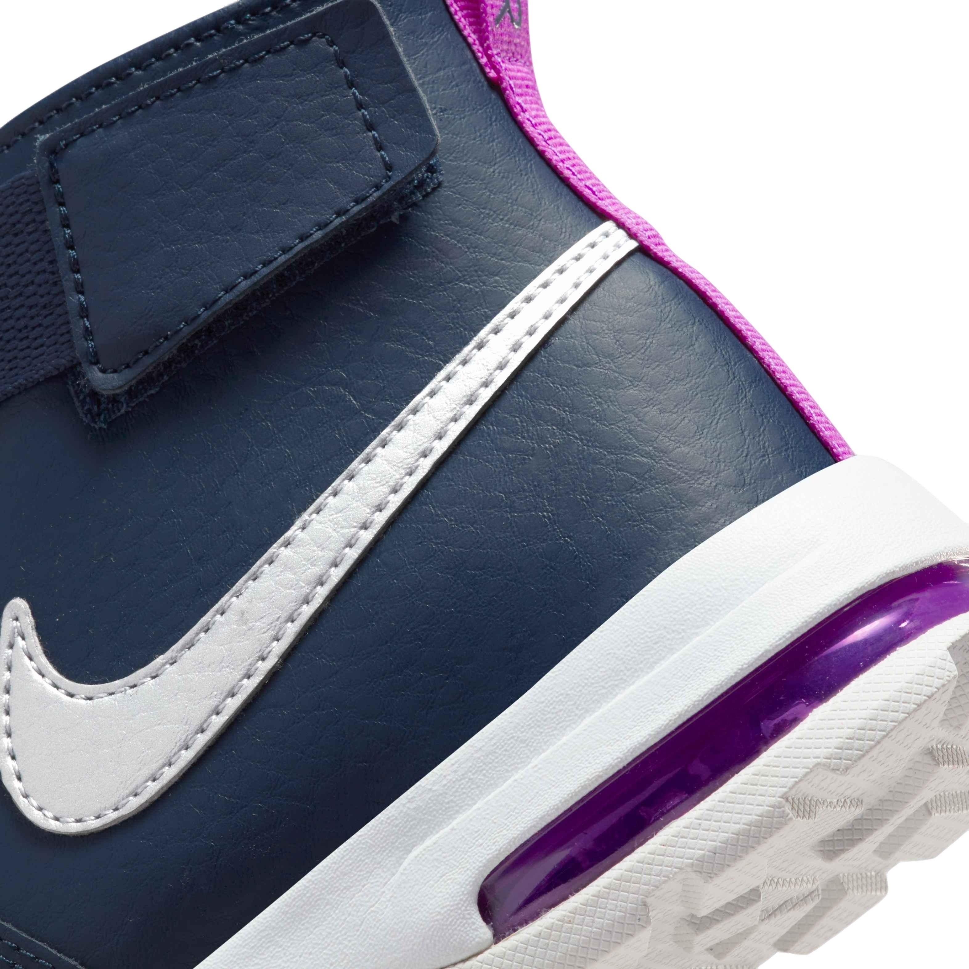 Nike Air Max Goaterra 2.0 "Midnight Navy/Metallic Silver" Preschool Boys' Boot - NAVY/SILVER Thumbnail View 9