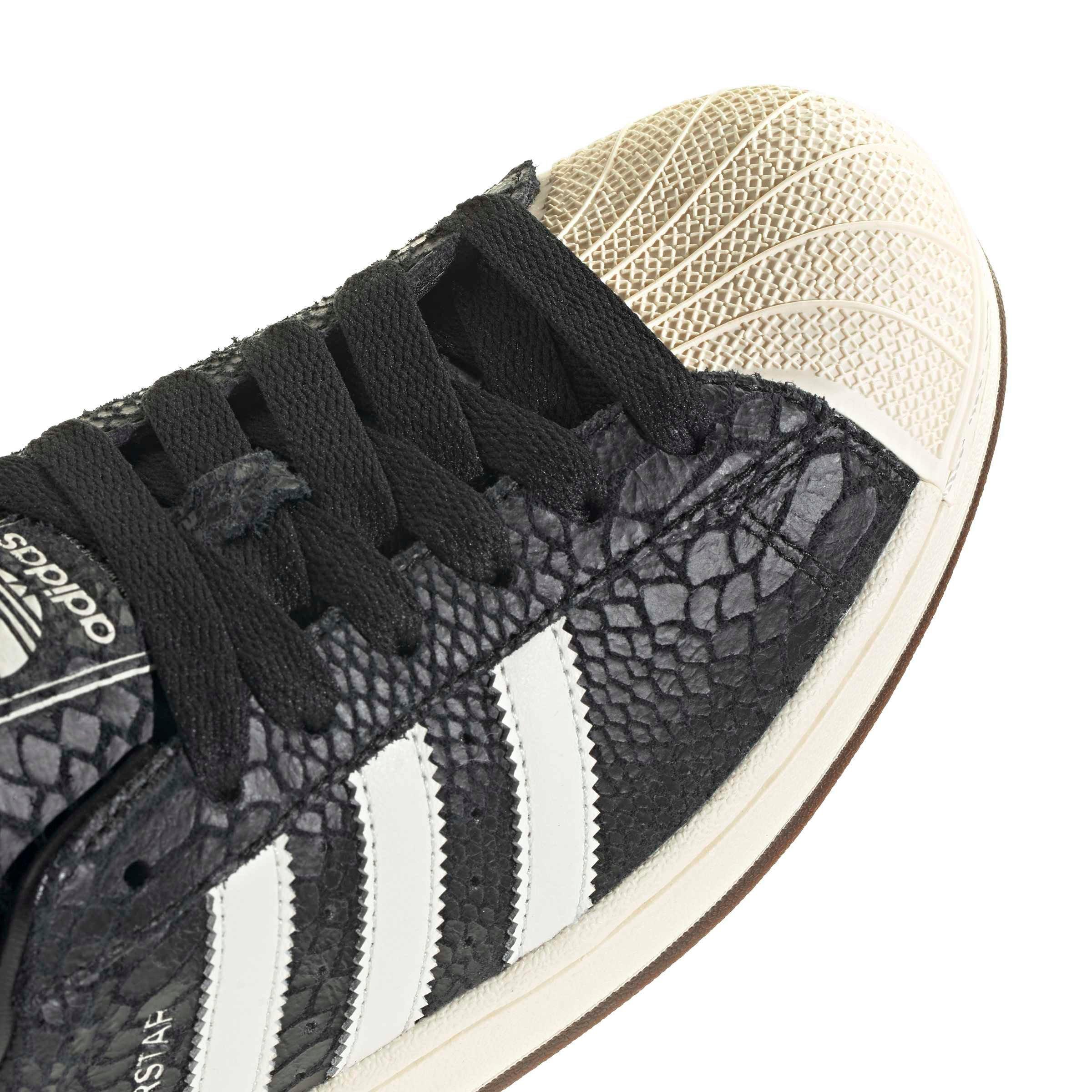adidas Men's Originals Superstar II SE Croc Casual Shoes in Core Black/White/Cream White | Size: 8.5