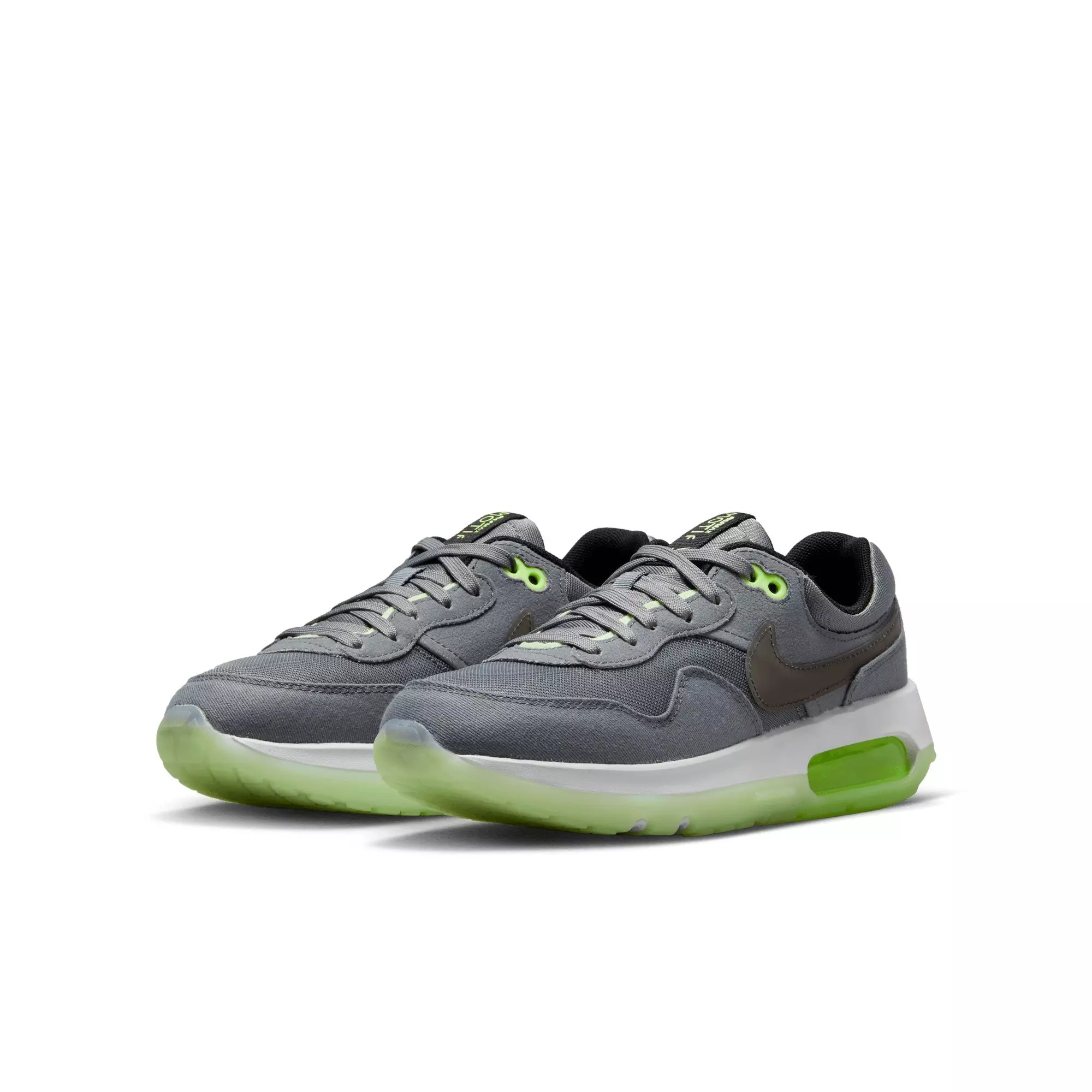 Nike Air Max Motif "Smoke Grey/Black/Barely Volt/Volt" Grade School Boys' Shoe - GREY/BLACK/VOLT/VOLT