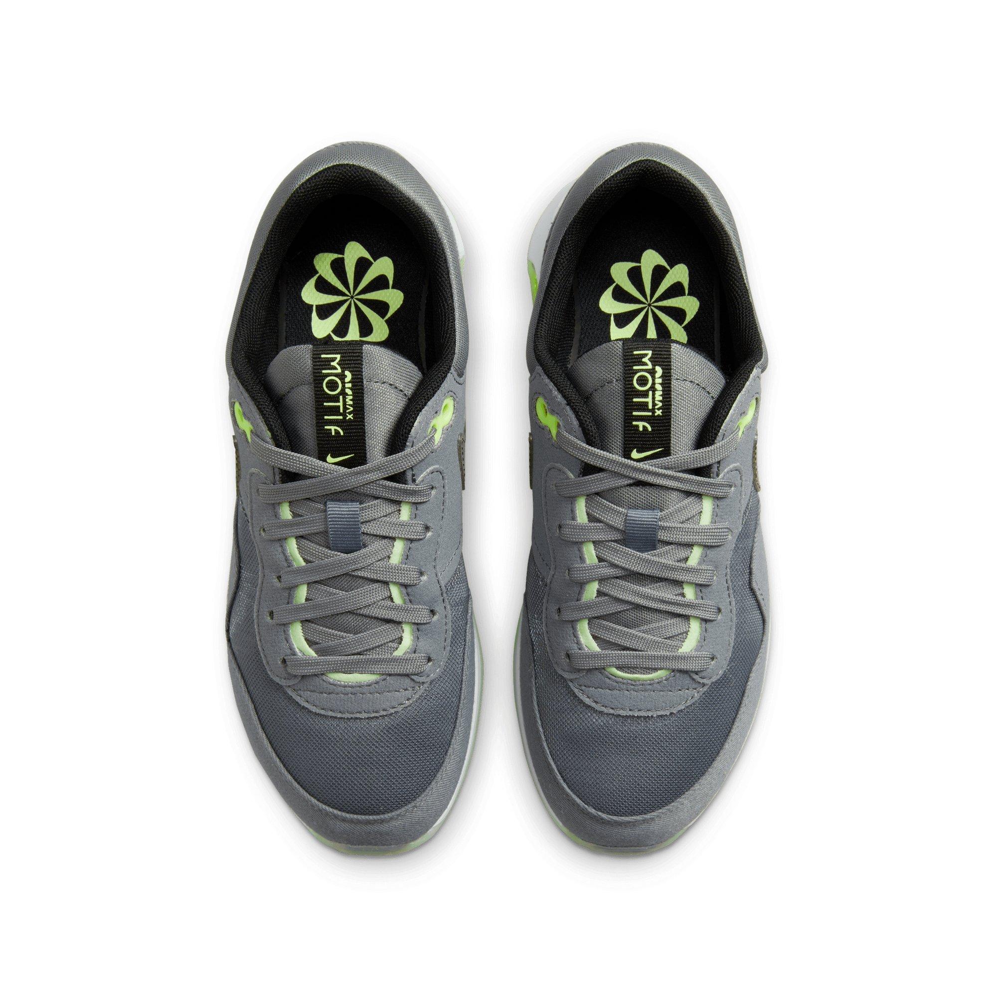 Nike Air Max Motif "Smoke Grey/Black/Barely Volt/Volt" Grade School Boys' Shoe - GREY/BLACK/VOLT/VOLT Thumbnail View 4