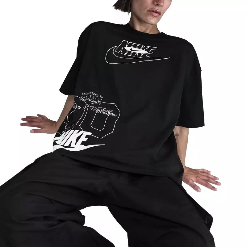 Nike Women's Sportswear Dance Oversized T-Shirt - Black - BLACK