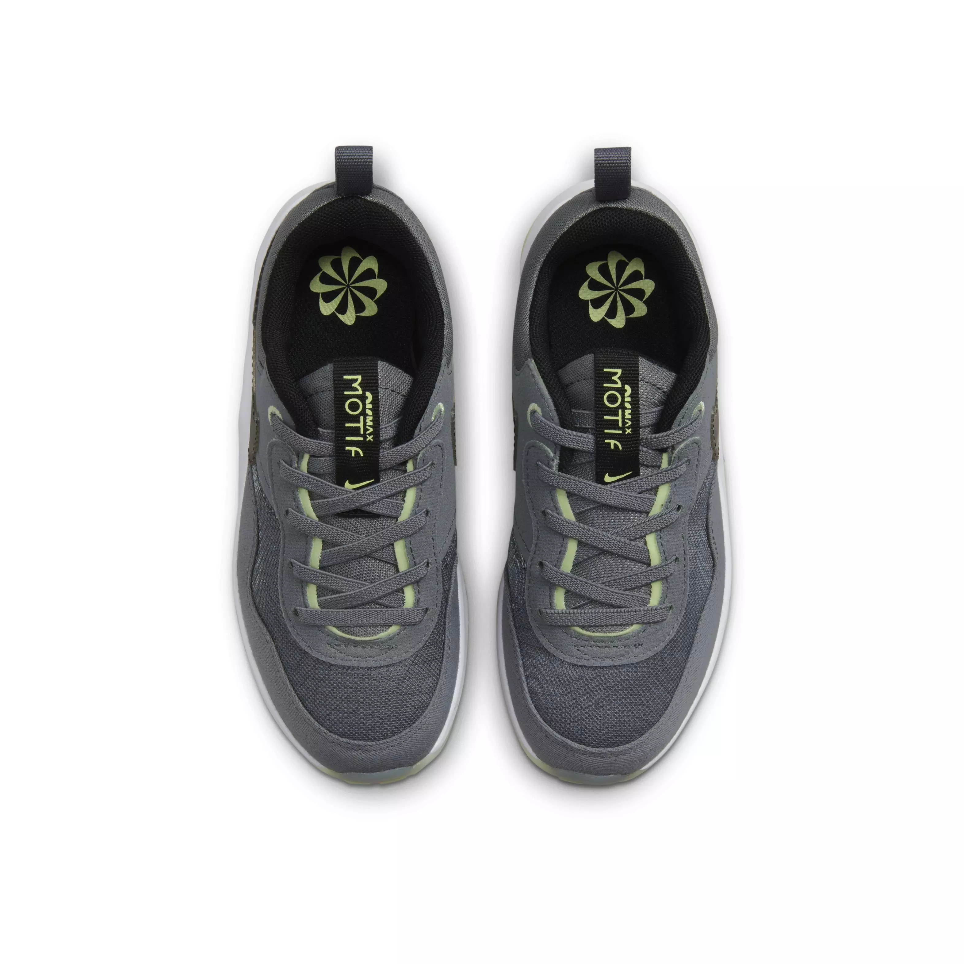 Nike Air Max Motif "Smoke Grey/Black/Barely Volt/Volt" Preschool Boys' Shoe - GREY/BLACK/VOLT/VOLT