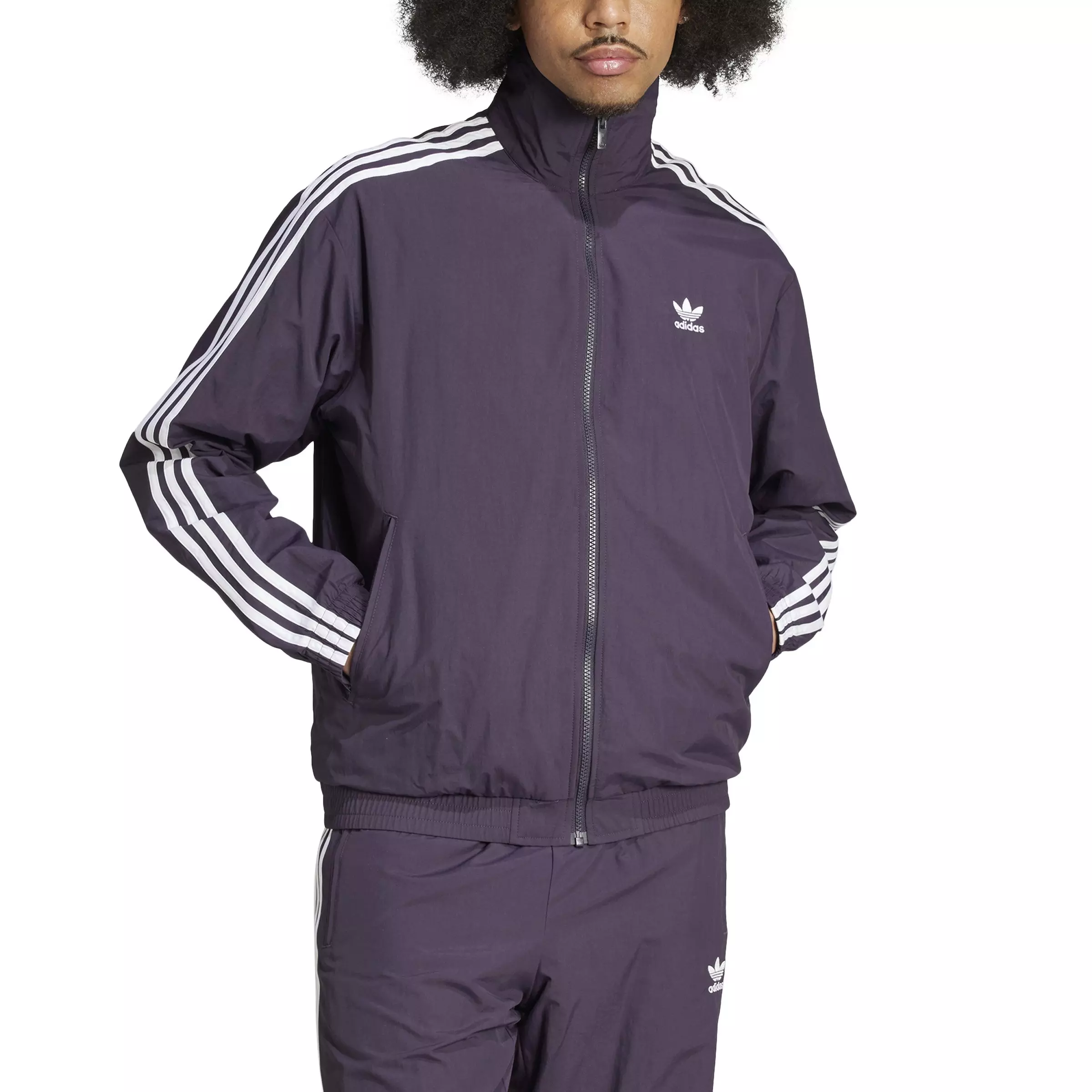 adidas Originals Men's Adicolor Woven Firebird Track Top - Dark Purple - DARK PURPLE