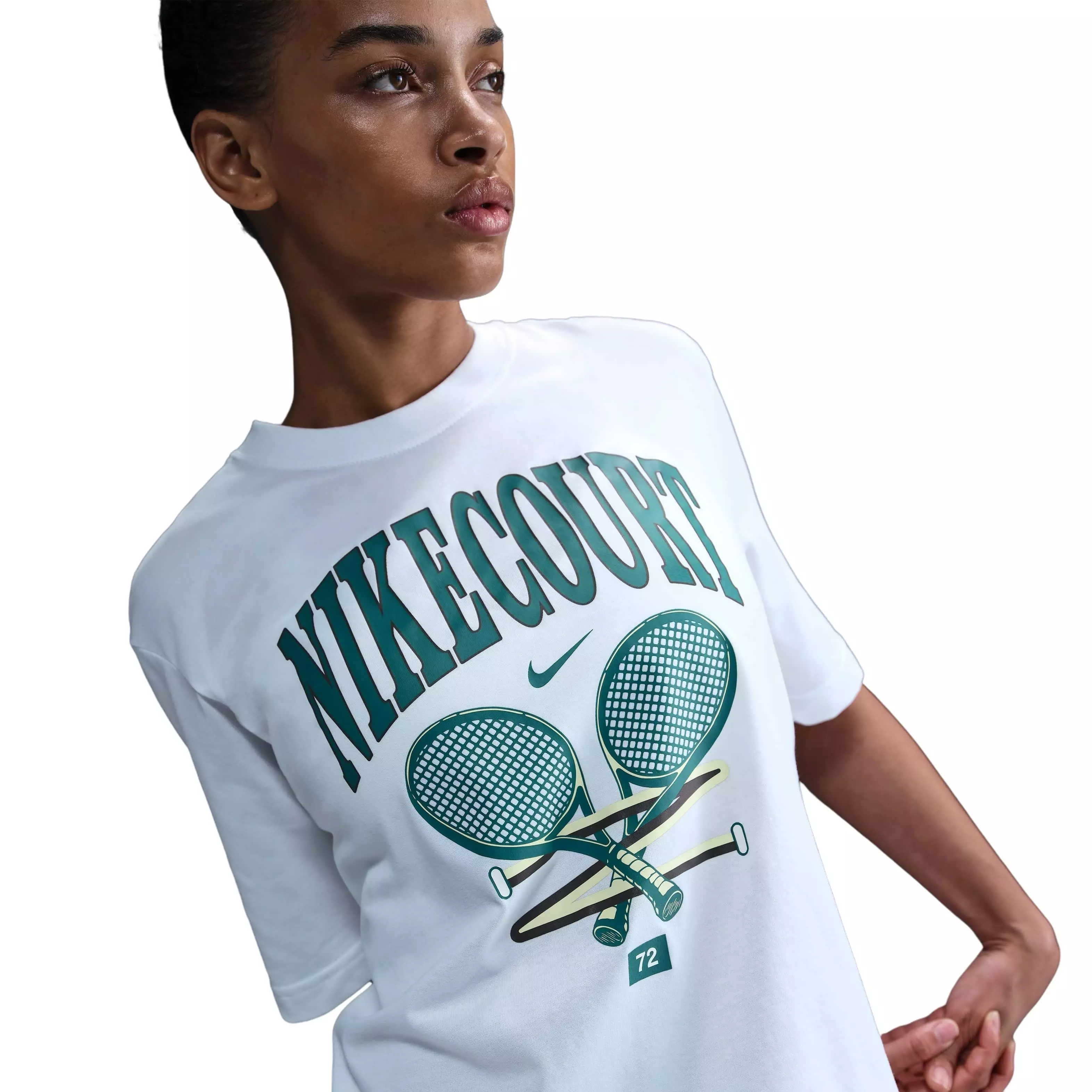 Nike Women's Slam Dri-FIT Short-Sleeve T-Shirt-White - WHITE