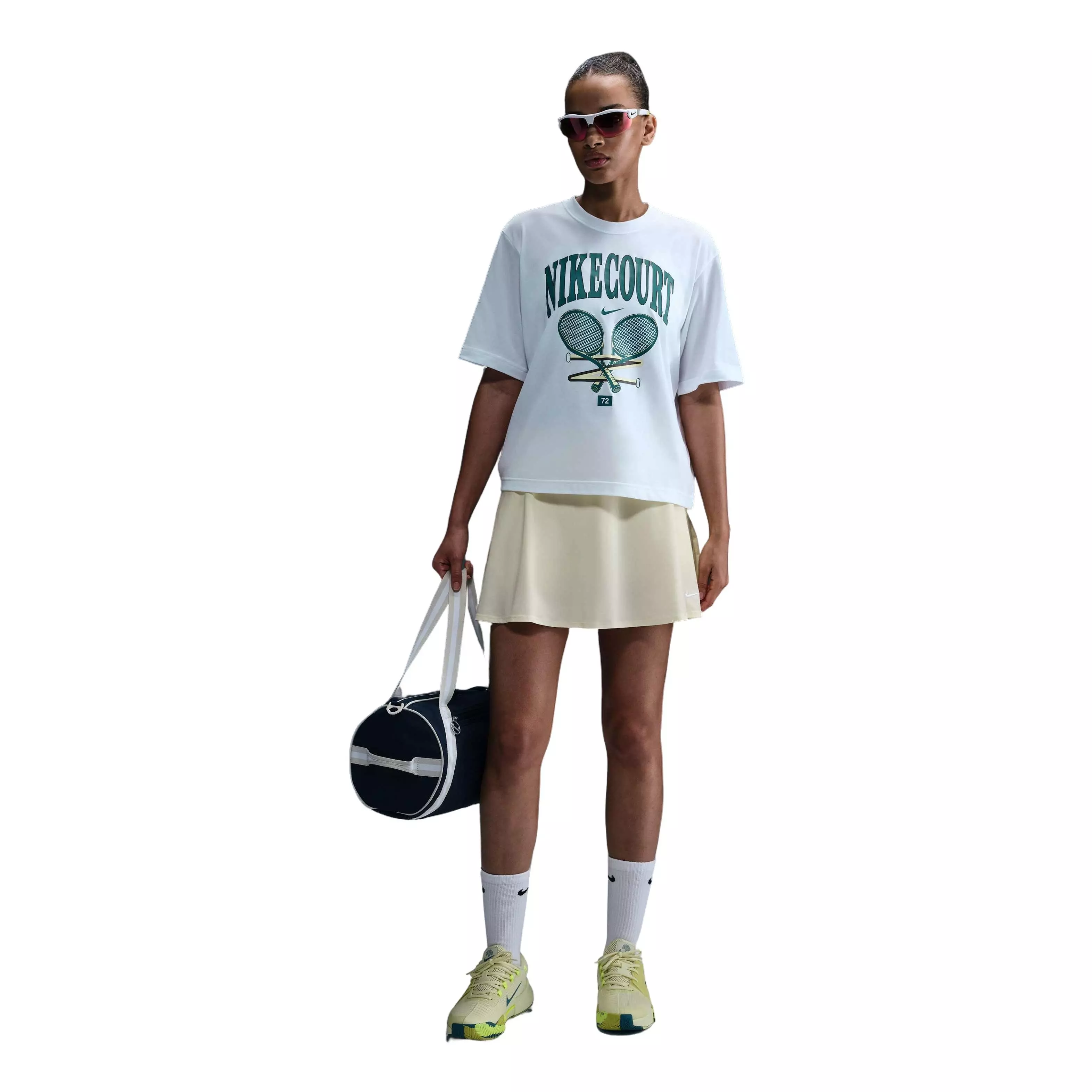 Nike Women's Slam Dri-FIT Short-Sleeve T-Shirt-White - WHITE