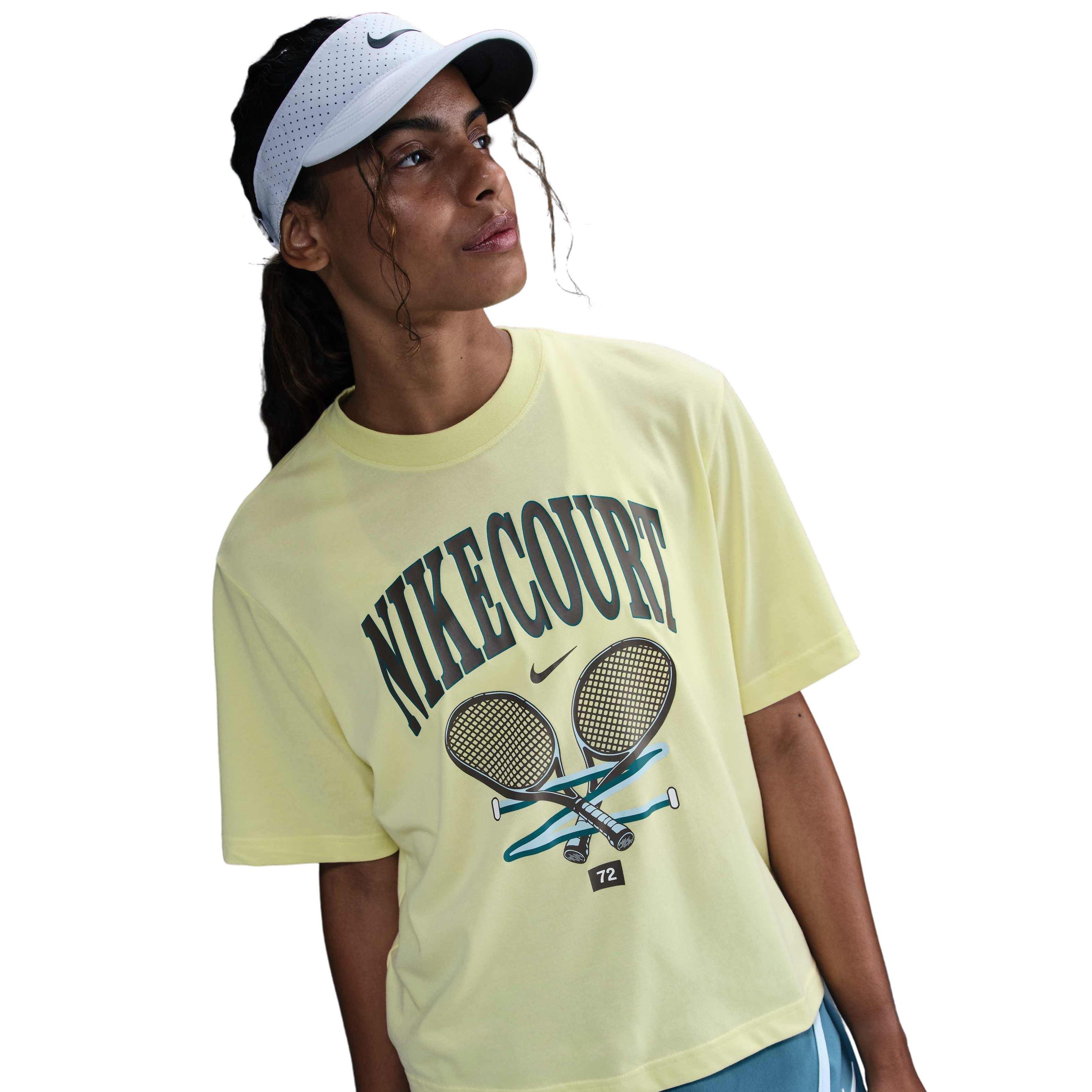 Nike Women's Slam Dri-FIT Short-Sleeve T-Shirt-Yellow - GREEN Thumbnail View 1