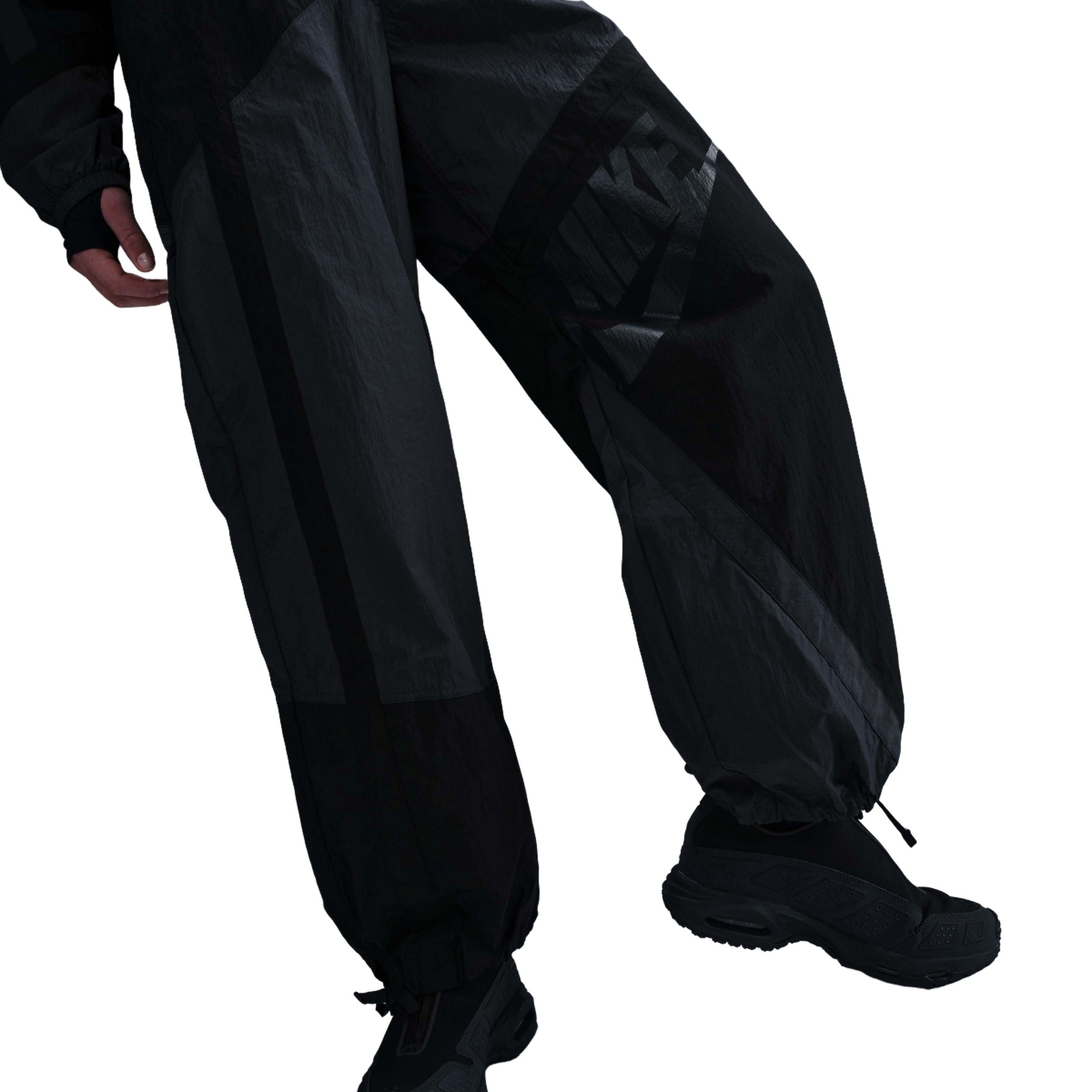 Nike Women's Sportswear Mid-Rise Loose Woven Open-Hem Pants - Grey - GREY Thumbnail View 1