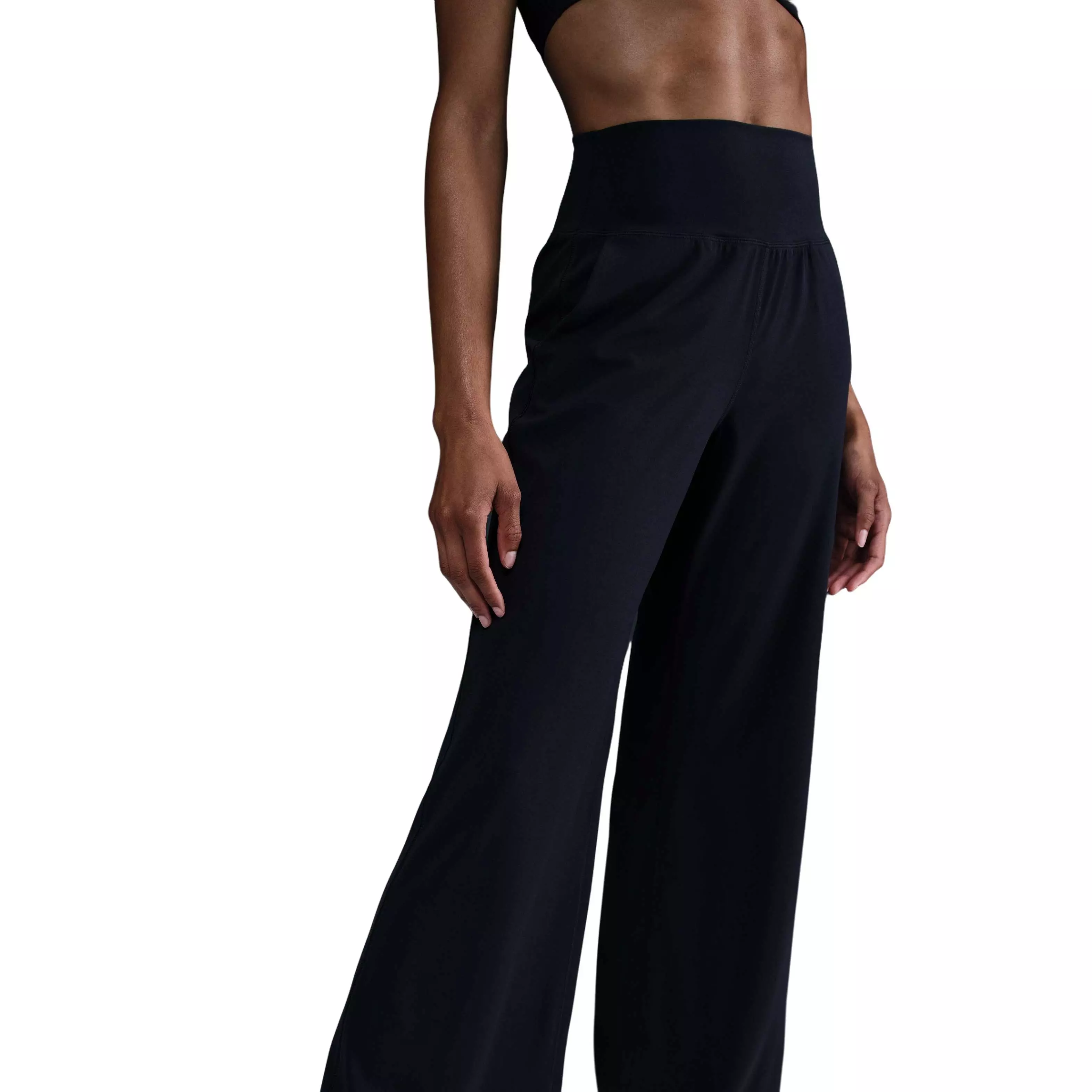 Nike Women's Zenvy Dri-FIT High-Waisted Wide-Leg Pants - Black - BLACK