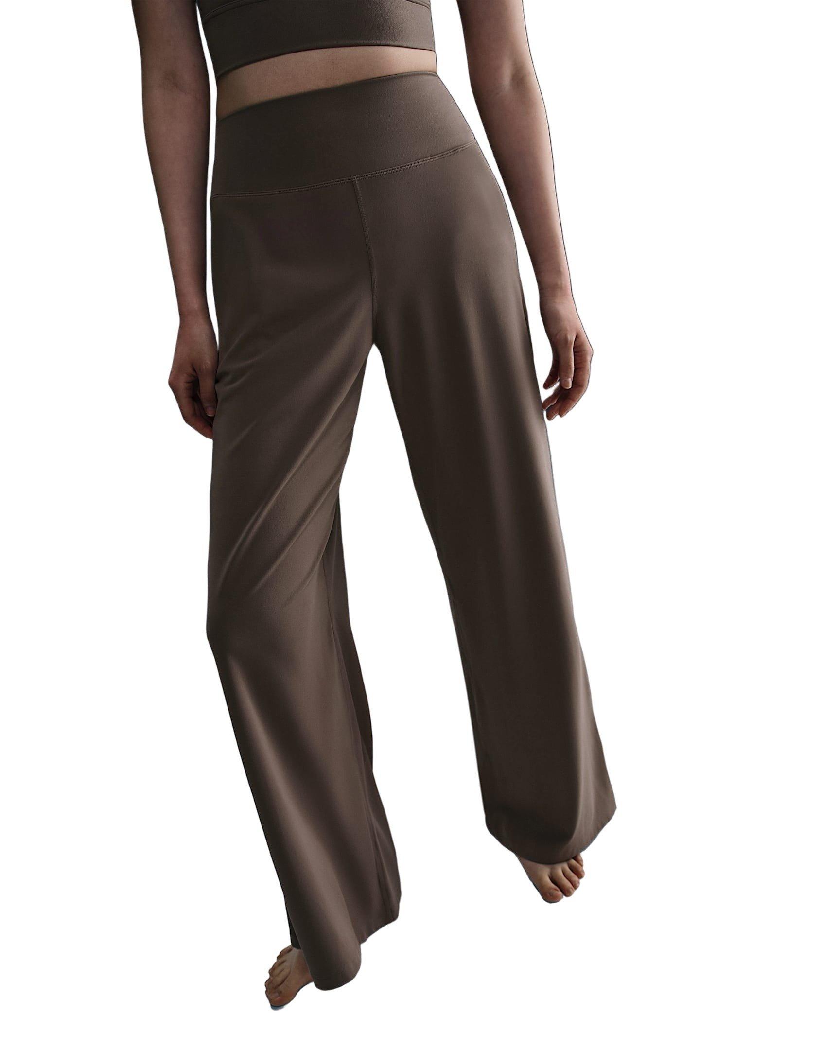 Nike Women's Zenvy Dri-FIT High-Waisted Wide-Leg Pants - Brown - BROWN