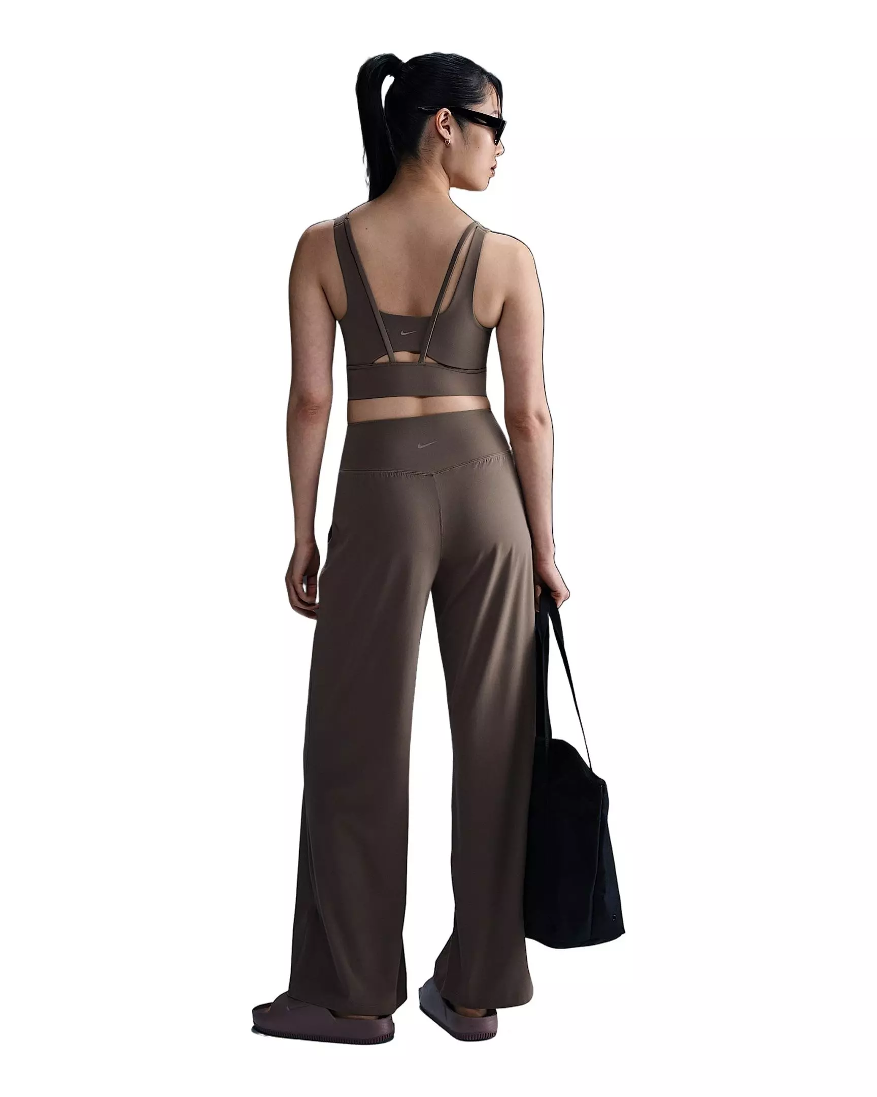 Nike Women's Zenvy Dri-FIT High-Waisted Wide-Leg Pants - Brown - BROWN