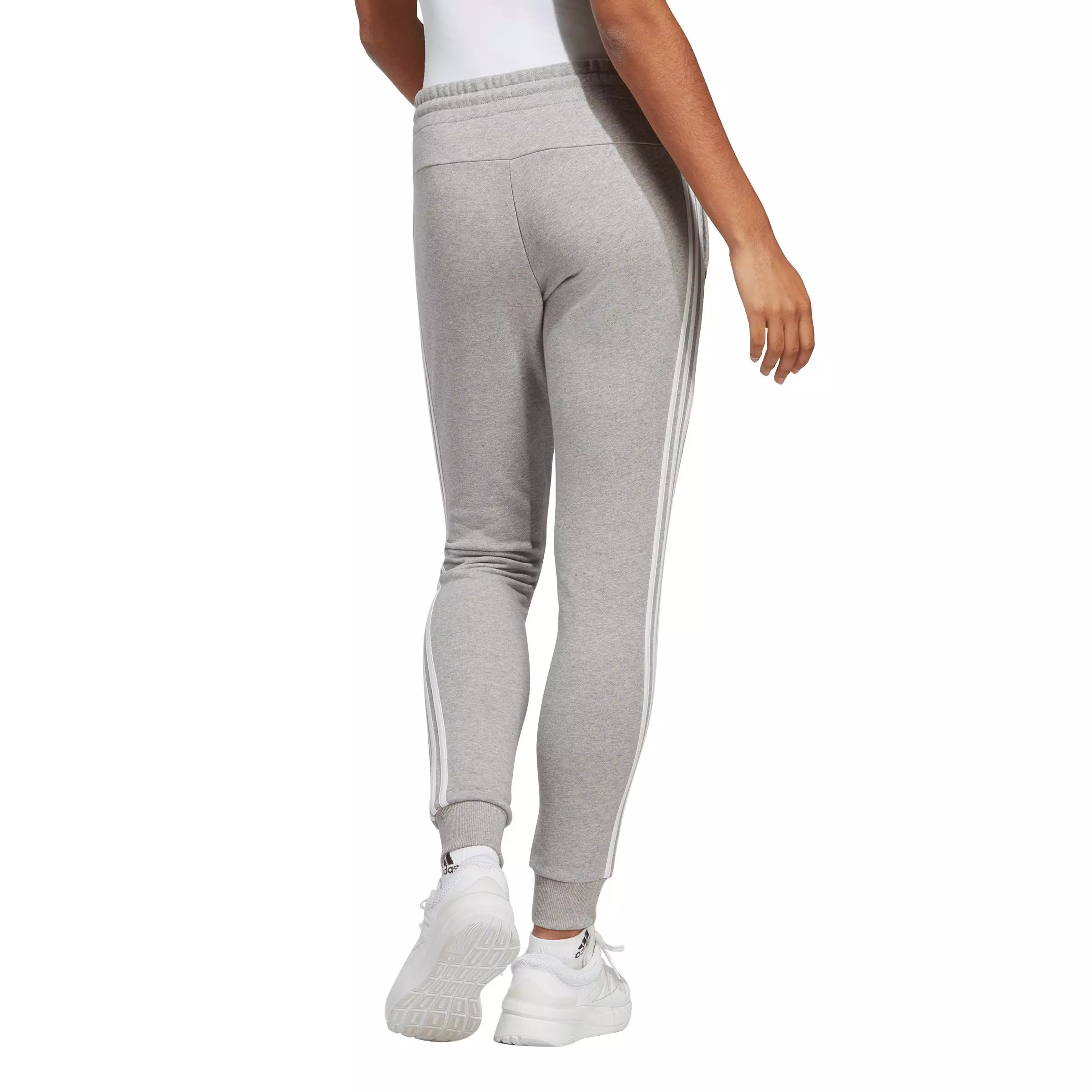 adidas Women's Essentials 3-Stripes Cuffed French Terry Joggers - Grey - GREY