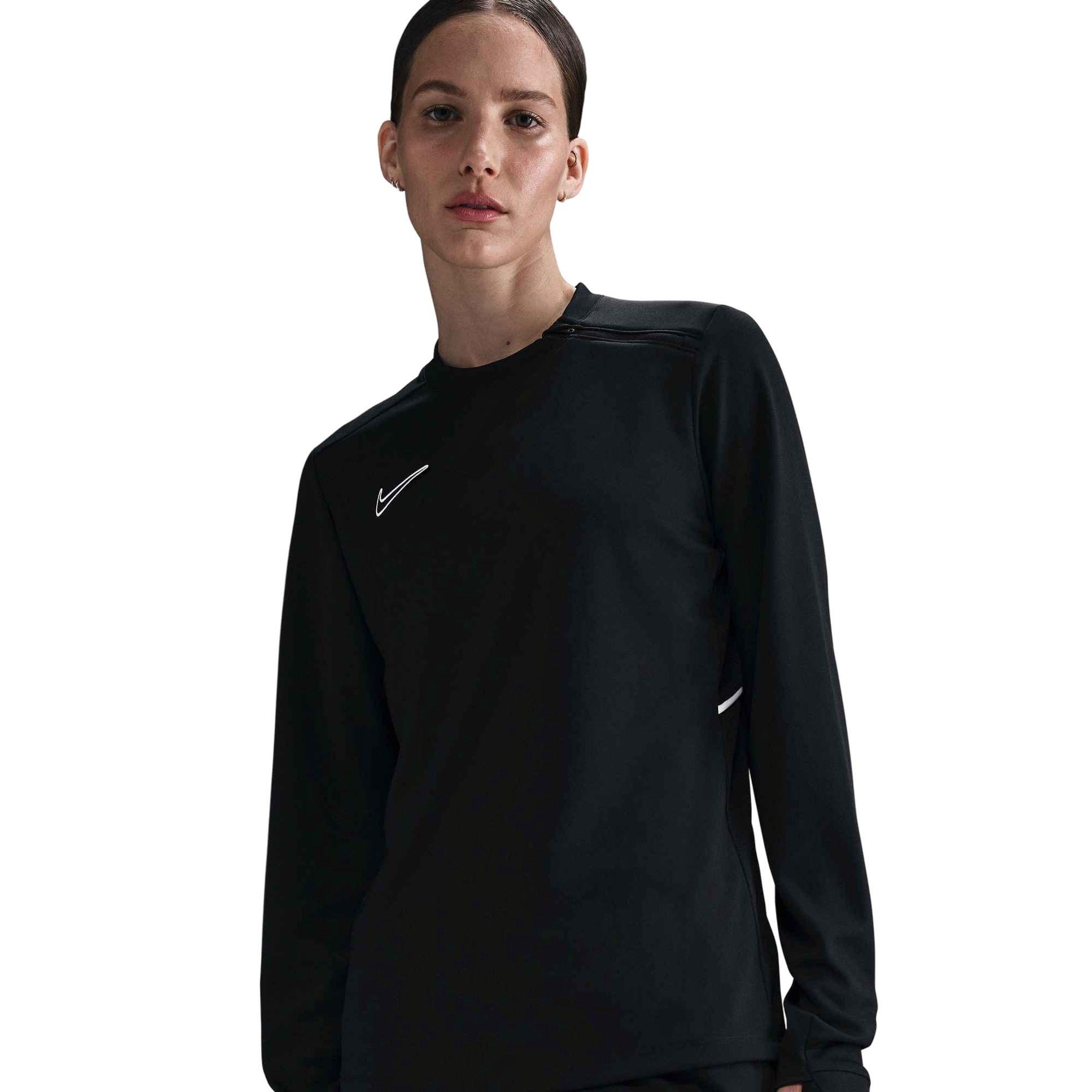 Nike Women's Dri-FIT Crew-Neck Long-Sleeve Soccer Top - Black - BLACK Thumbnail View 1