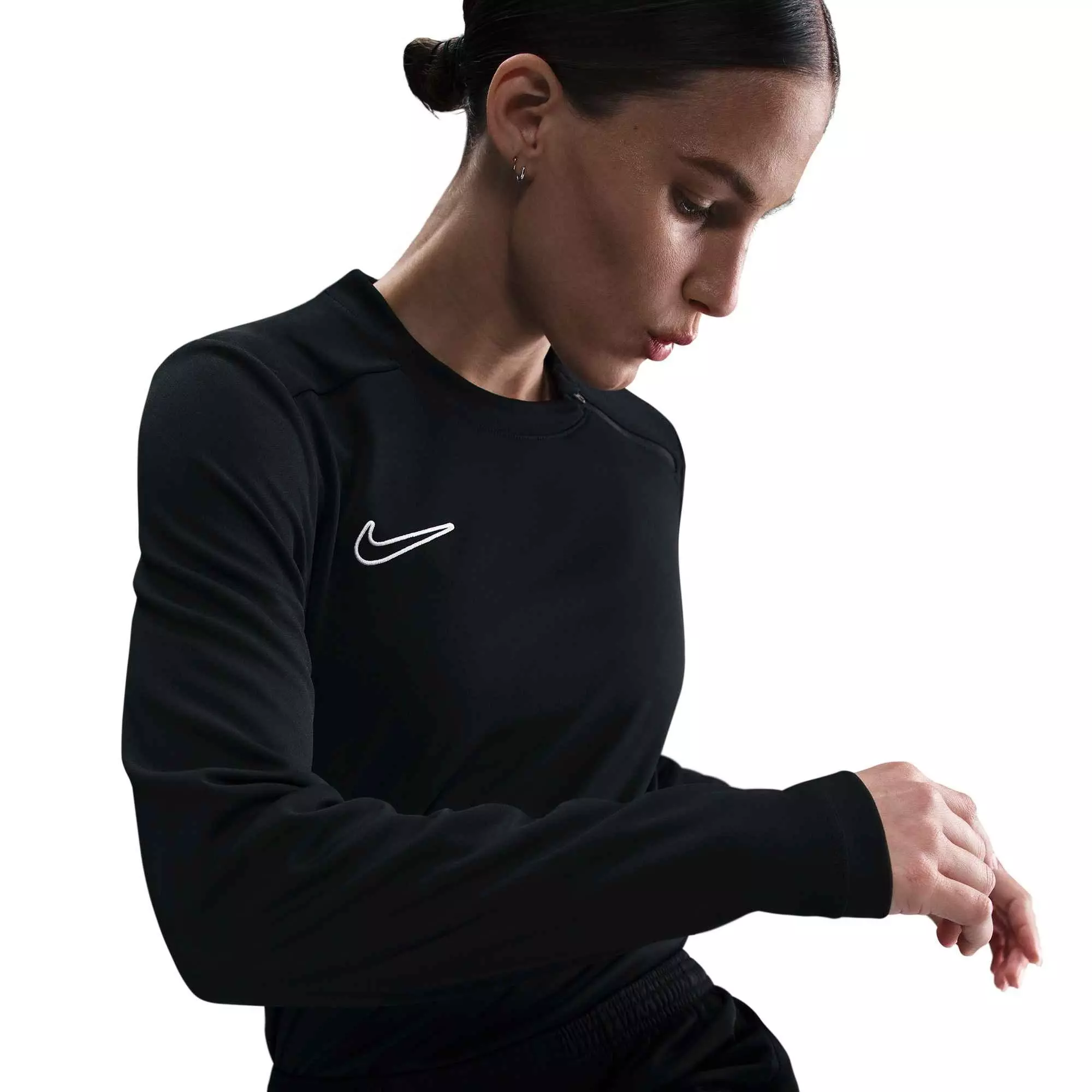 Nike Women's Dri-FIT Crew-Neck Long-Sleeve Soccer Top-Black - BLACK