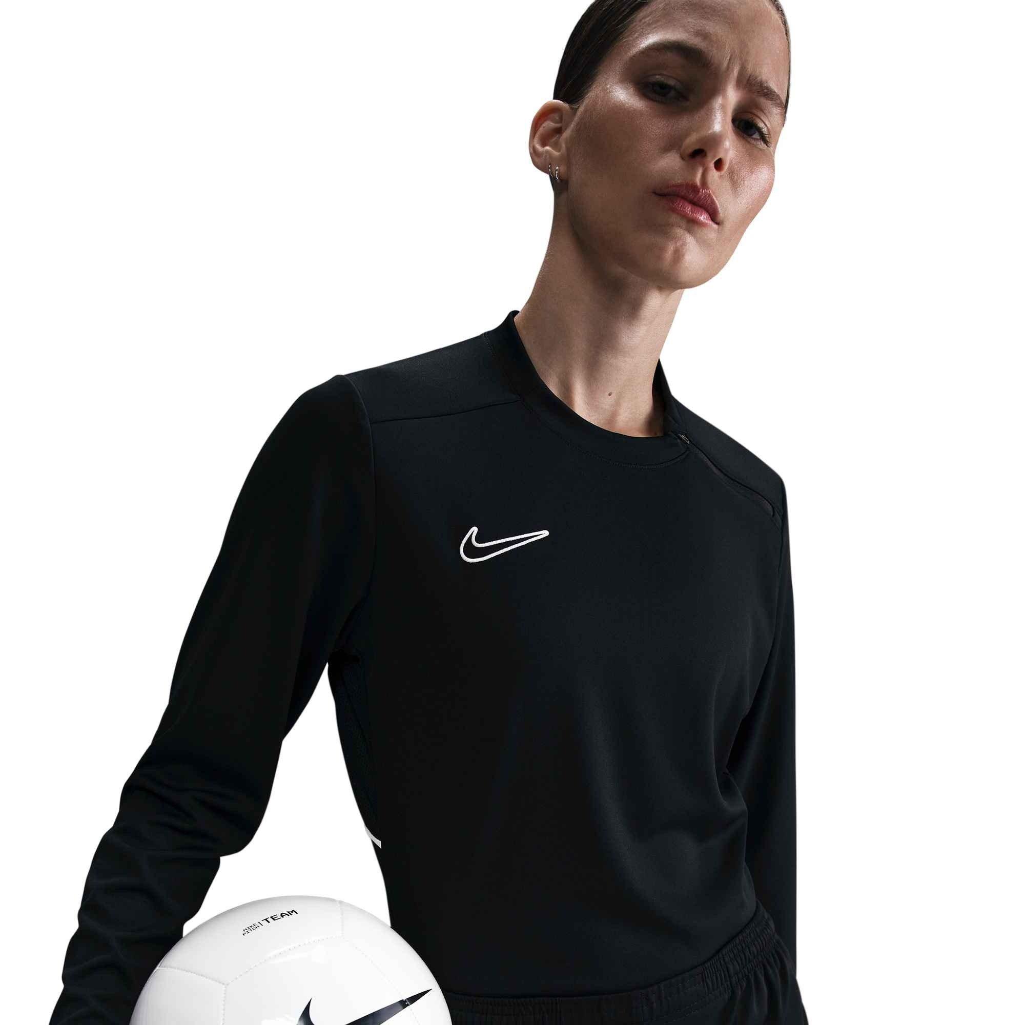 Nike Women's Dri-FIT Crew-Neck Long-Sleeve Soccer Top-Black - BLACK Thumbnail View 4