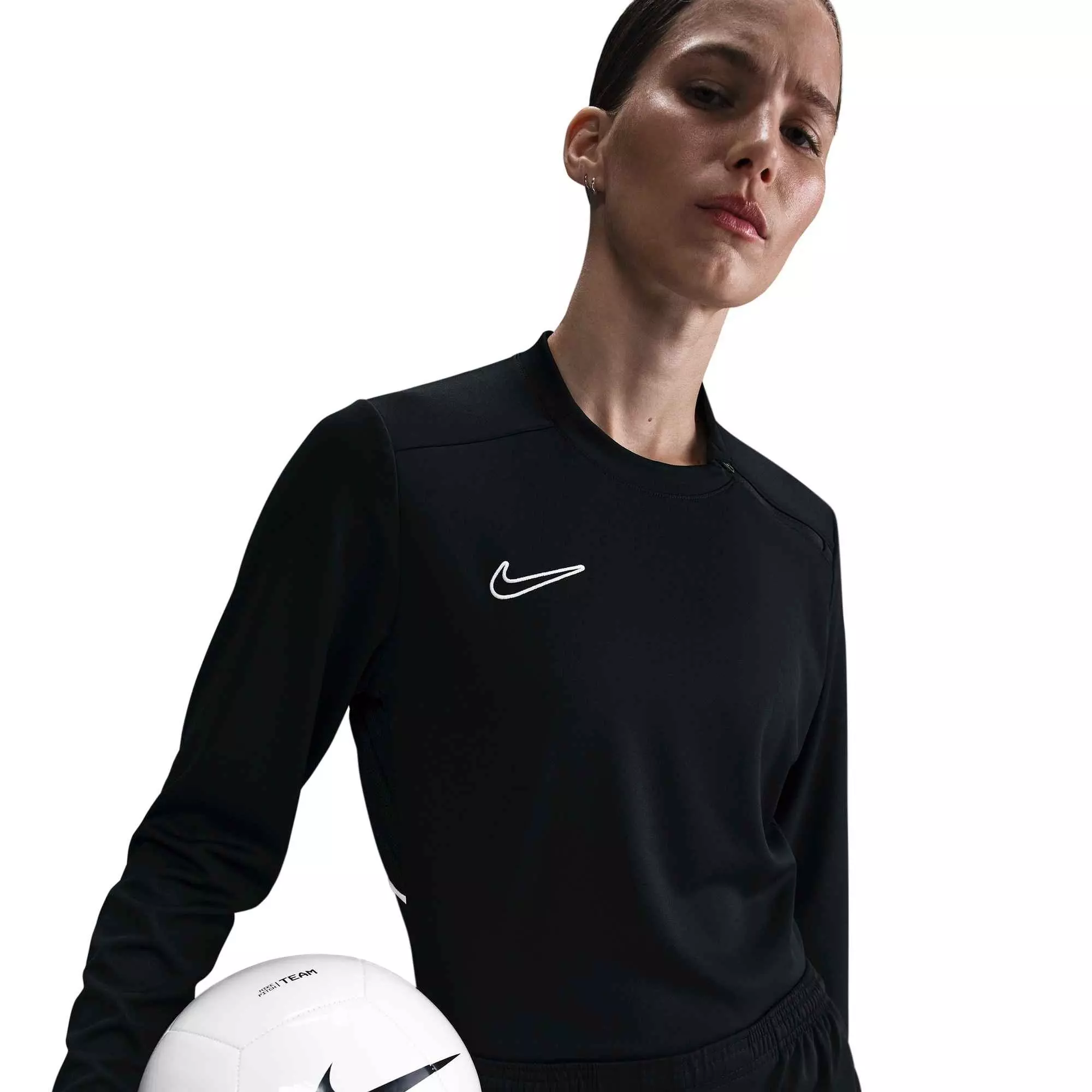 Nike Women's Dri-FIT Crew-Neck Long-Sleeve Soccer Top-Black - BLACK