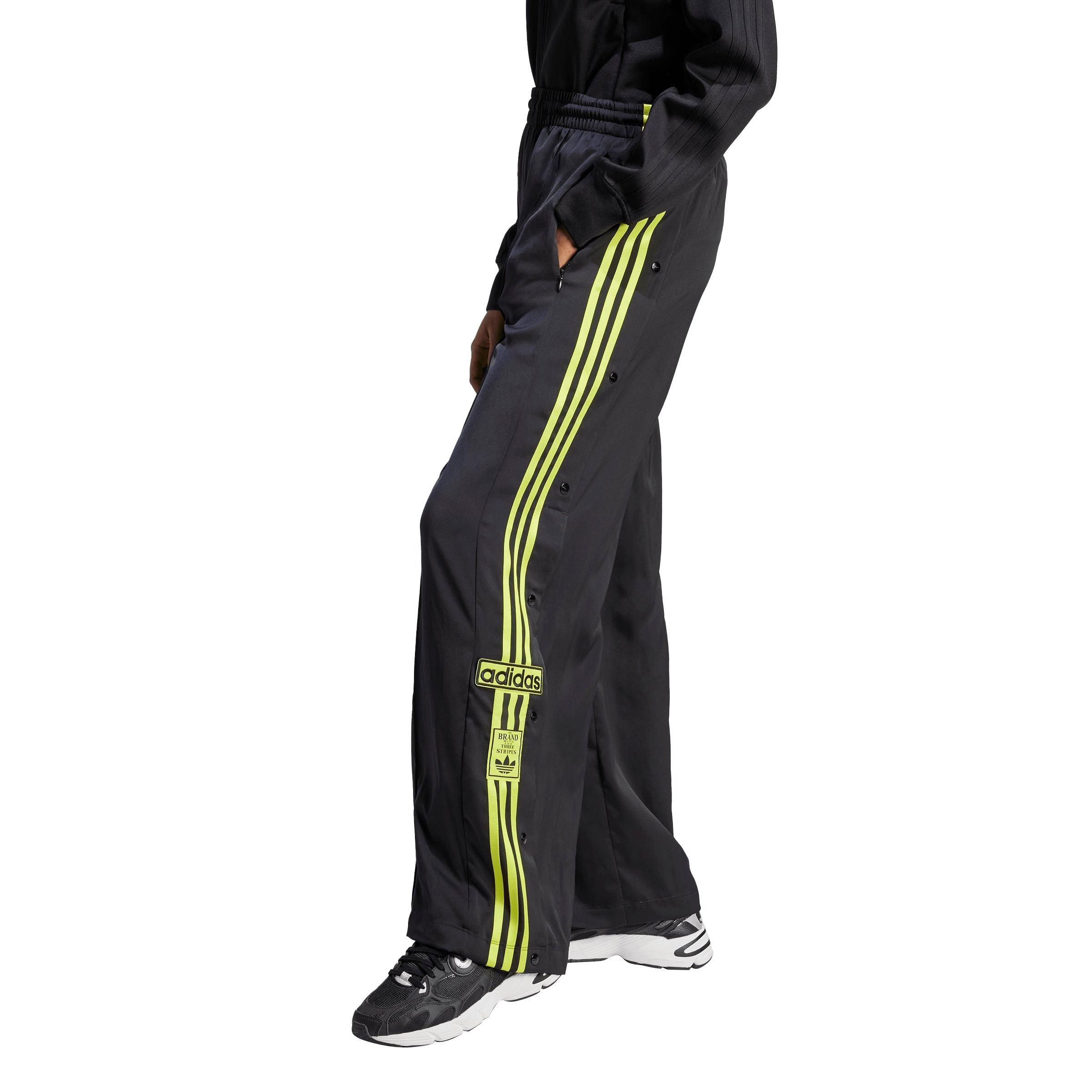 Adidas neon green and outlet black snap track pants