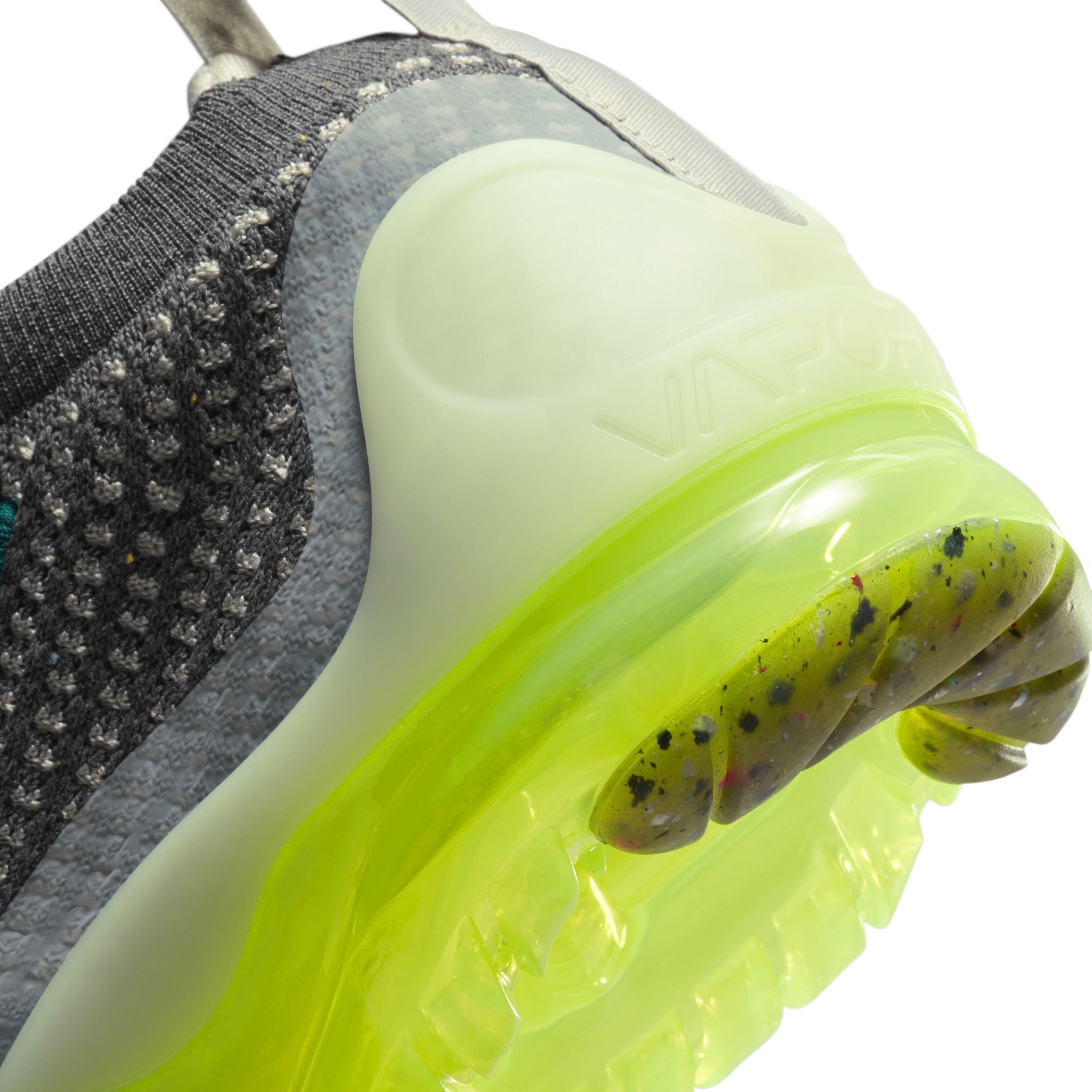 Nike Air VaporMax 2021 FK "Dark Grey/Black/Barely Volt/Phantom" Grade School Boys' Shoe - DK GREY/BLACK/VOLT/PHANTOM Thumbnail View 8