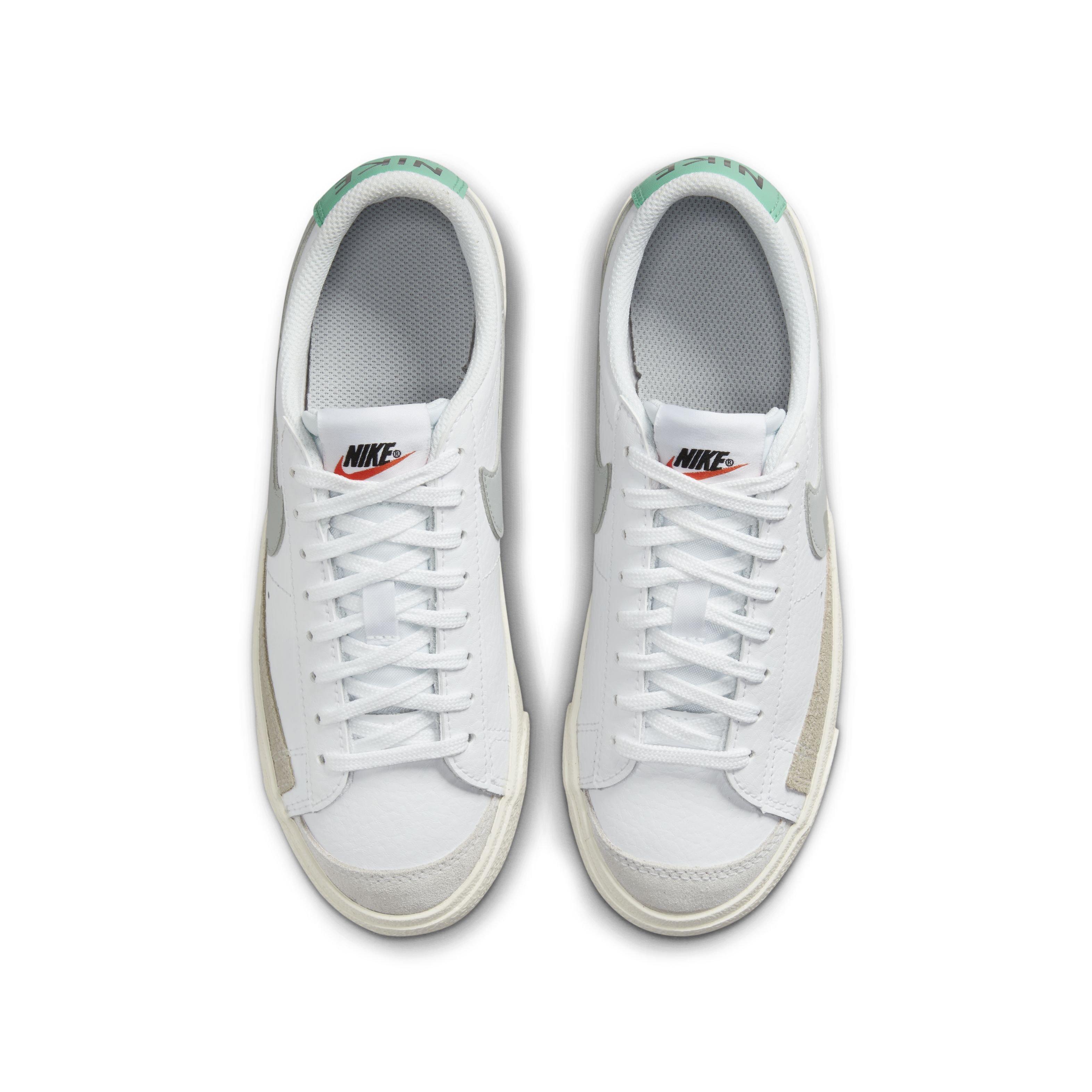 Nike Blazer Low '77 "White/Grey Fog/Light Menta/Sail" Grade School Boys' Shoe - WHITE/GREY/LT MENTAL/SAIL Thumbnail View 4