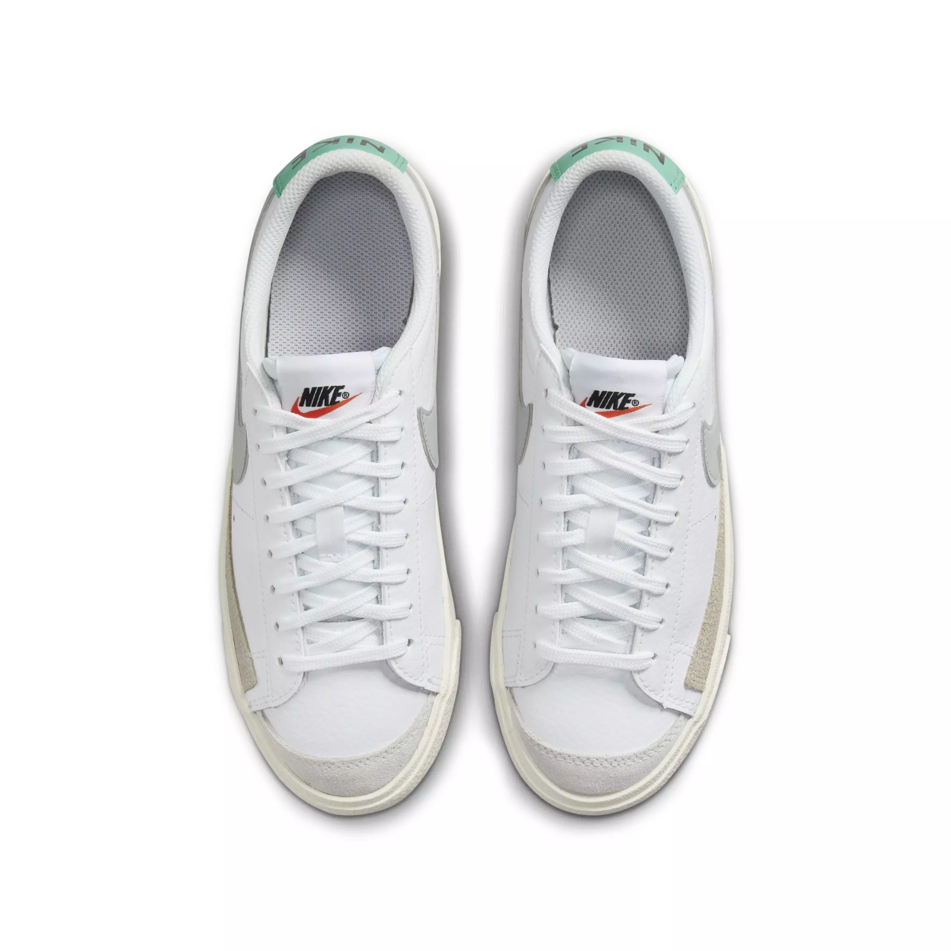 Nike Blazer Low '77 "White/Grey Fog/Light Menta/Sail" Grade School Boys' Shoe - WHITE/GREY/LT MENTAL/SAIL