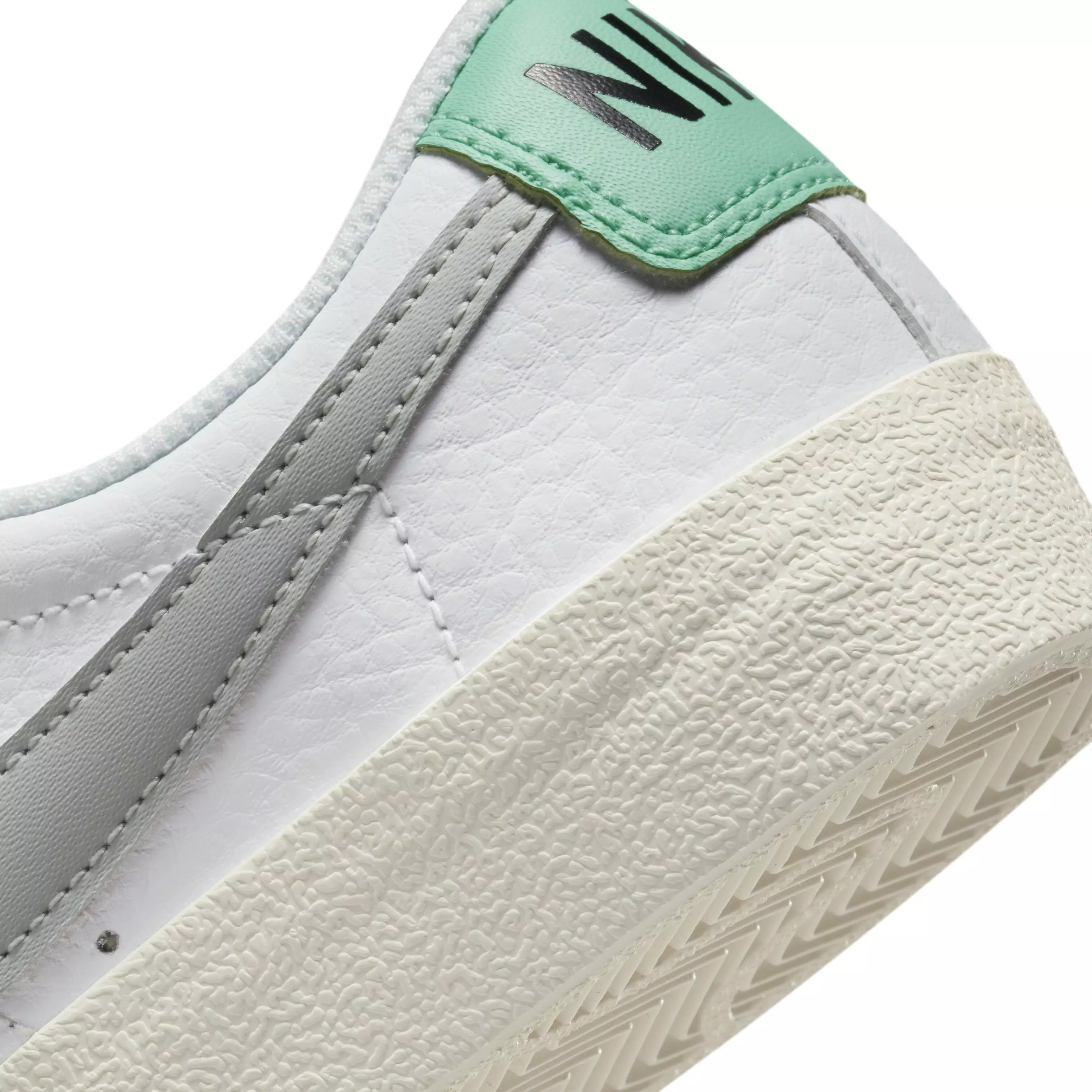 Nike Blazer Low '77 "White/Grey Fog/Light Menta/Sail" Grade School Boys' Shoe - WHITE/GREY/LT MENTAL/SAIL