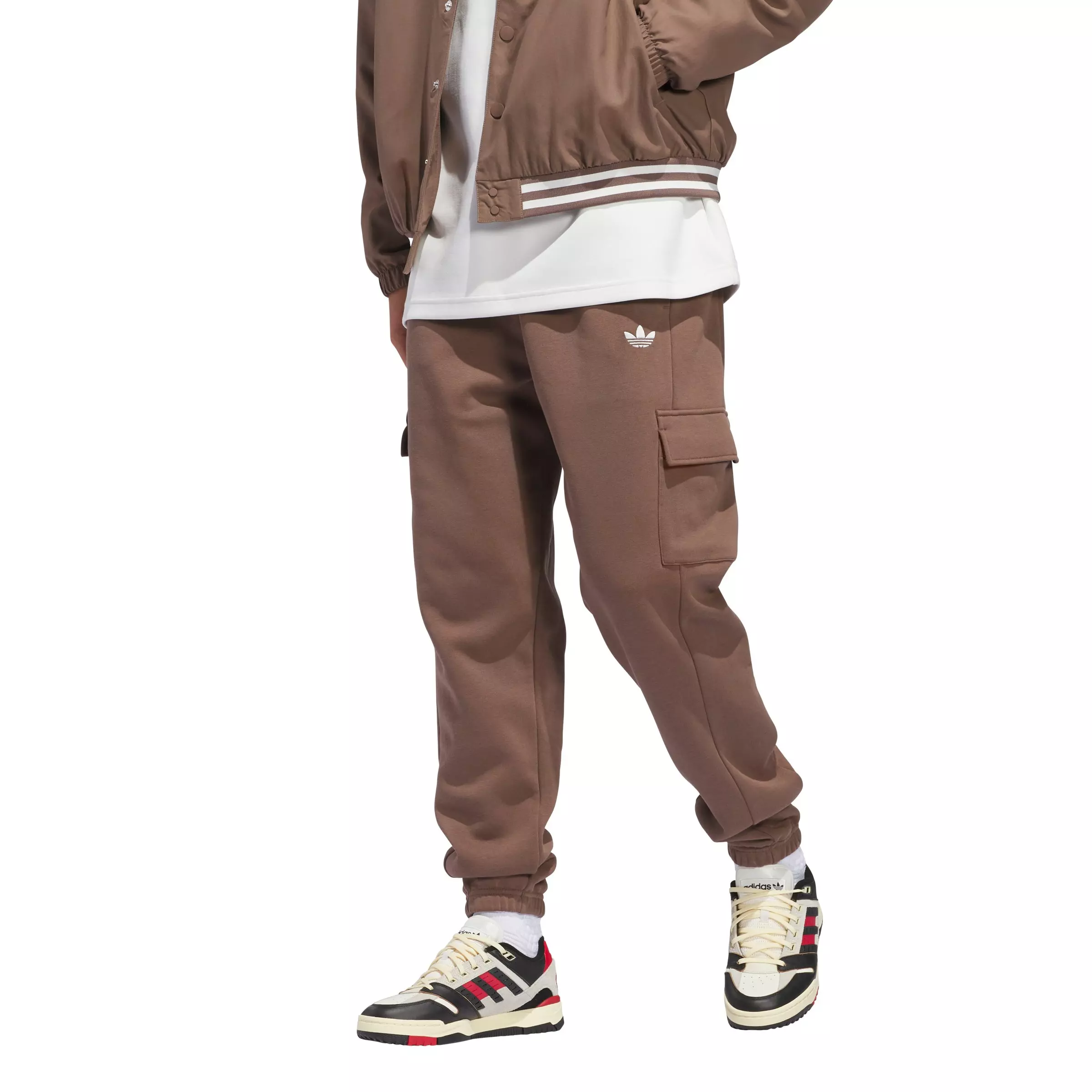 adidas Originals Men's Basketball Cargo Track Sweatpants - Brown - BROWN
