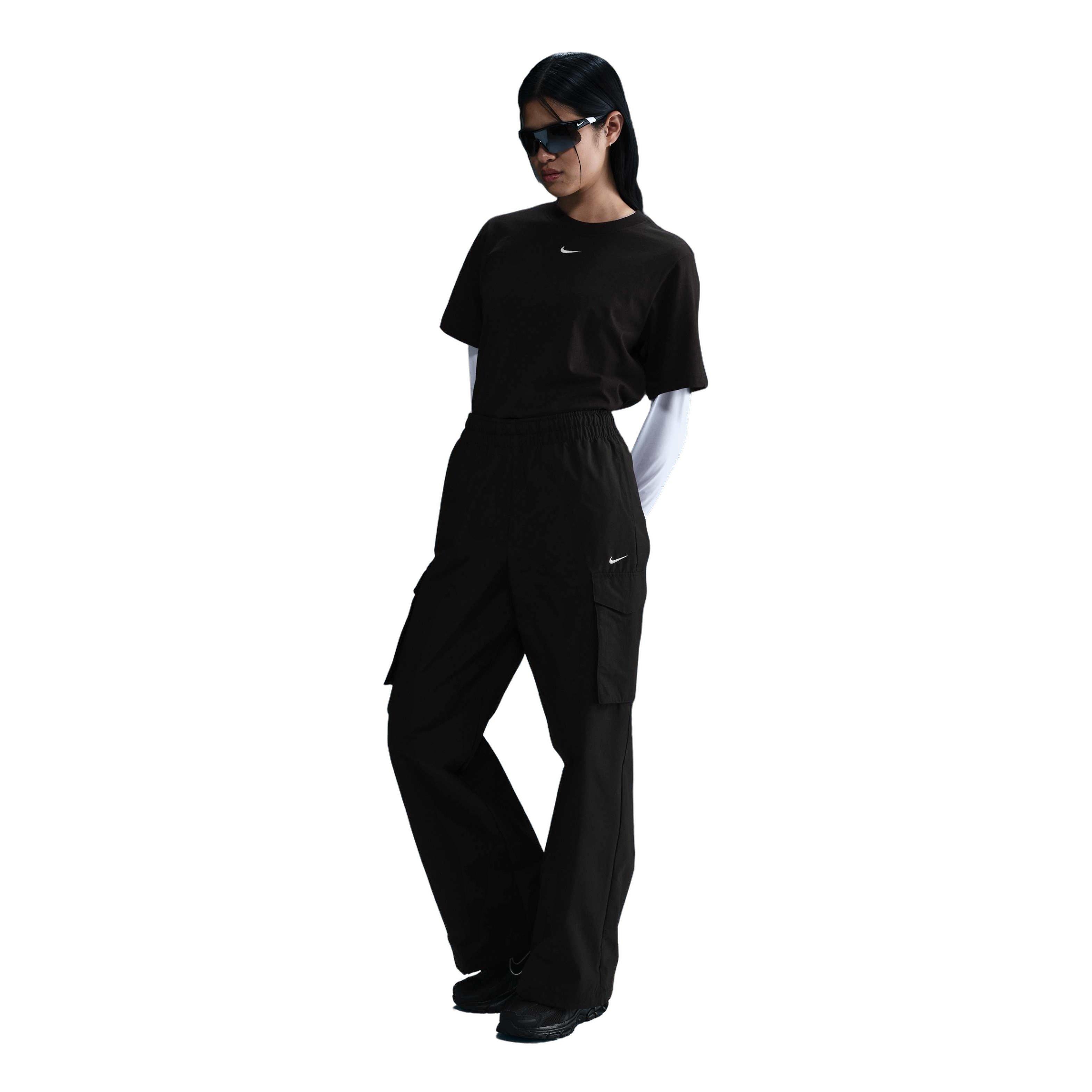 Nike Women's Sportswear Everything Wovens Mid-Rise Cargo Pants - Black - BLACK Thumbnail View 3