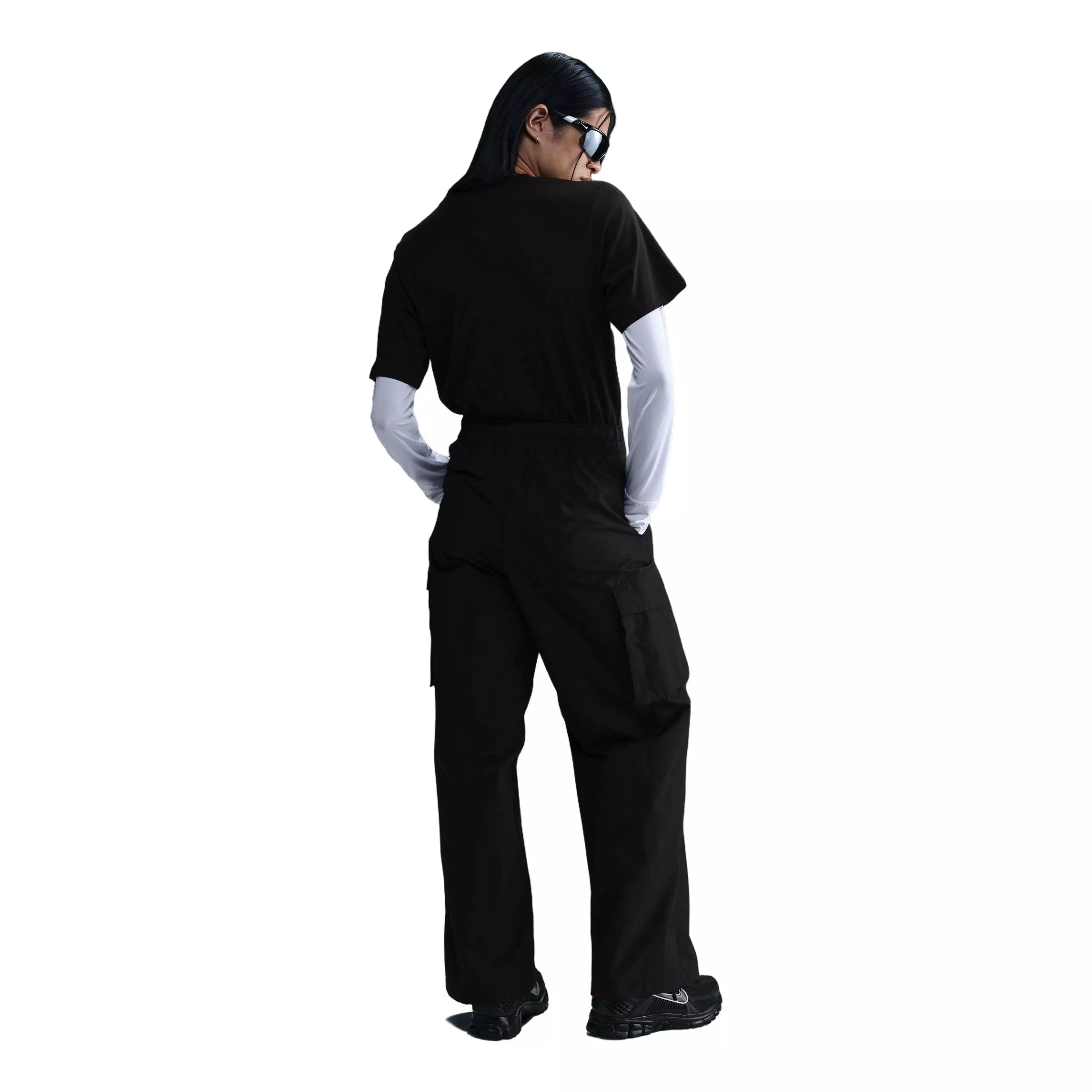 Nike Women's Sportswear Everything Wovens Mid-Rise Cargo Pants - Black - BLACK