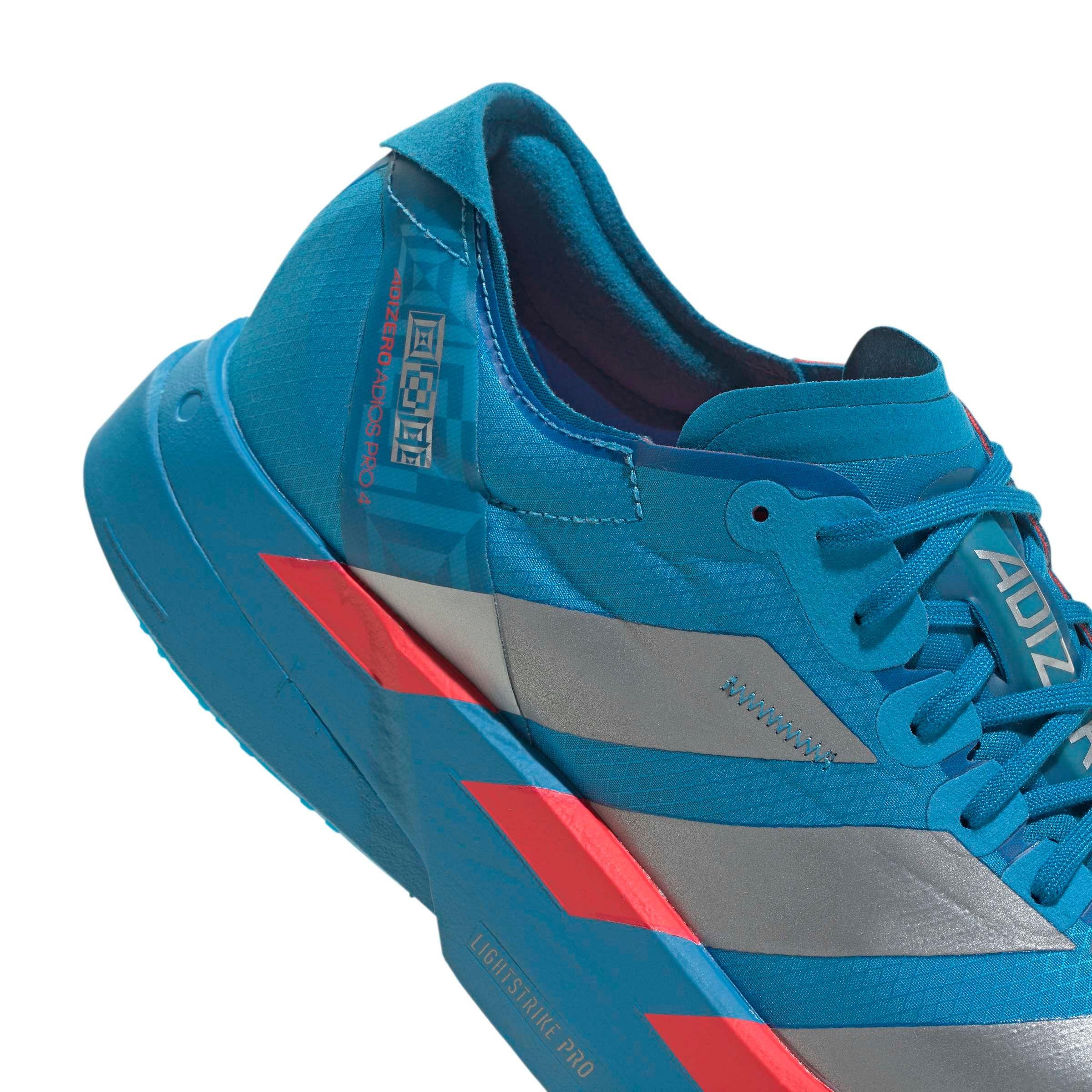 adidas Adizero Adios Pro 4 "Solar Blue/Silver Metallic/Lucid Red" Men's Running Shoe - BLUE/SILVER/RED Thumbnail View 8