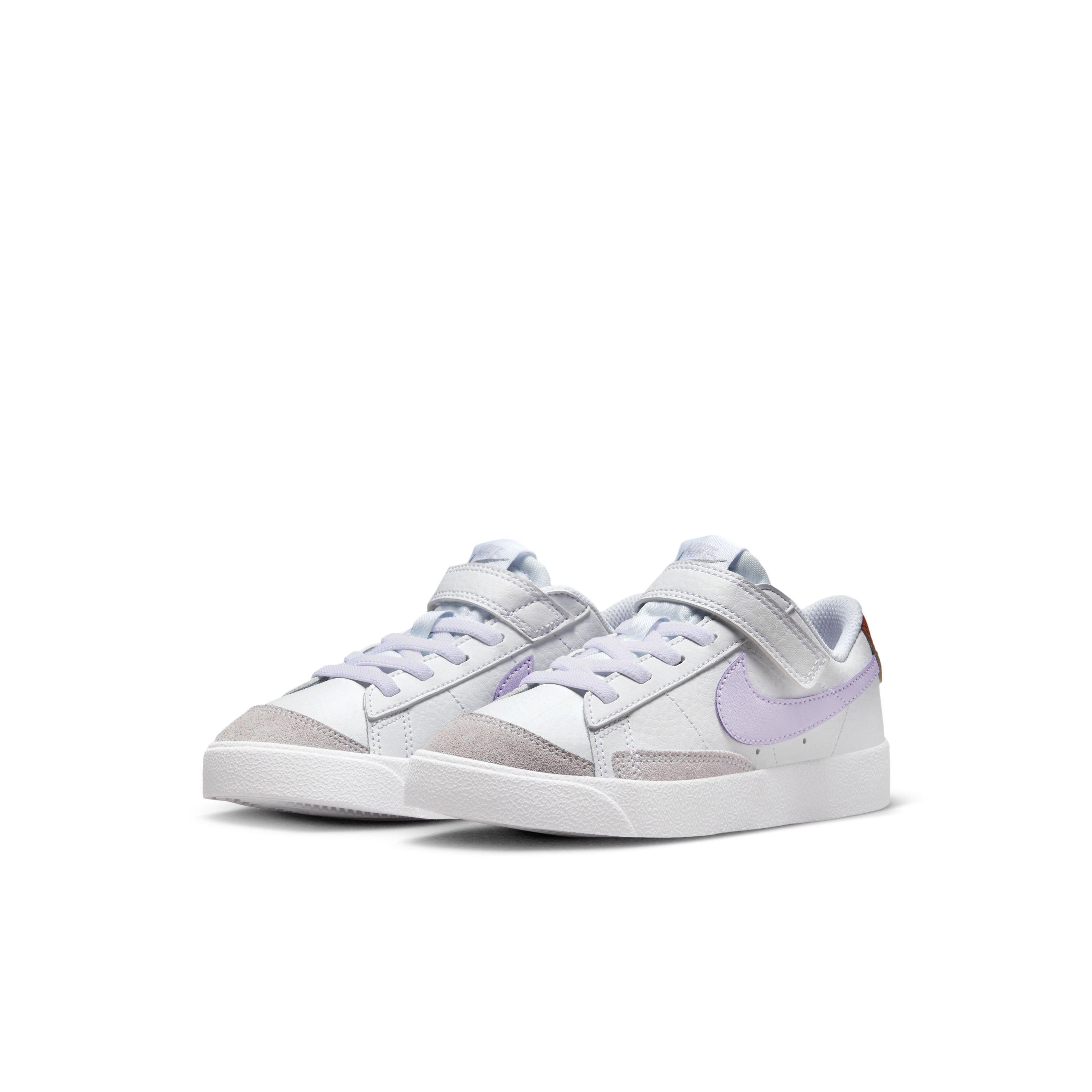 Nike Blazer Low '77 "White/Barely Grape/Metallic Copper" Preschool Girls' Shoe - WHITE/GRAPE/COPPER Thumbnail View 3
