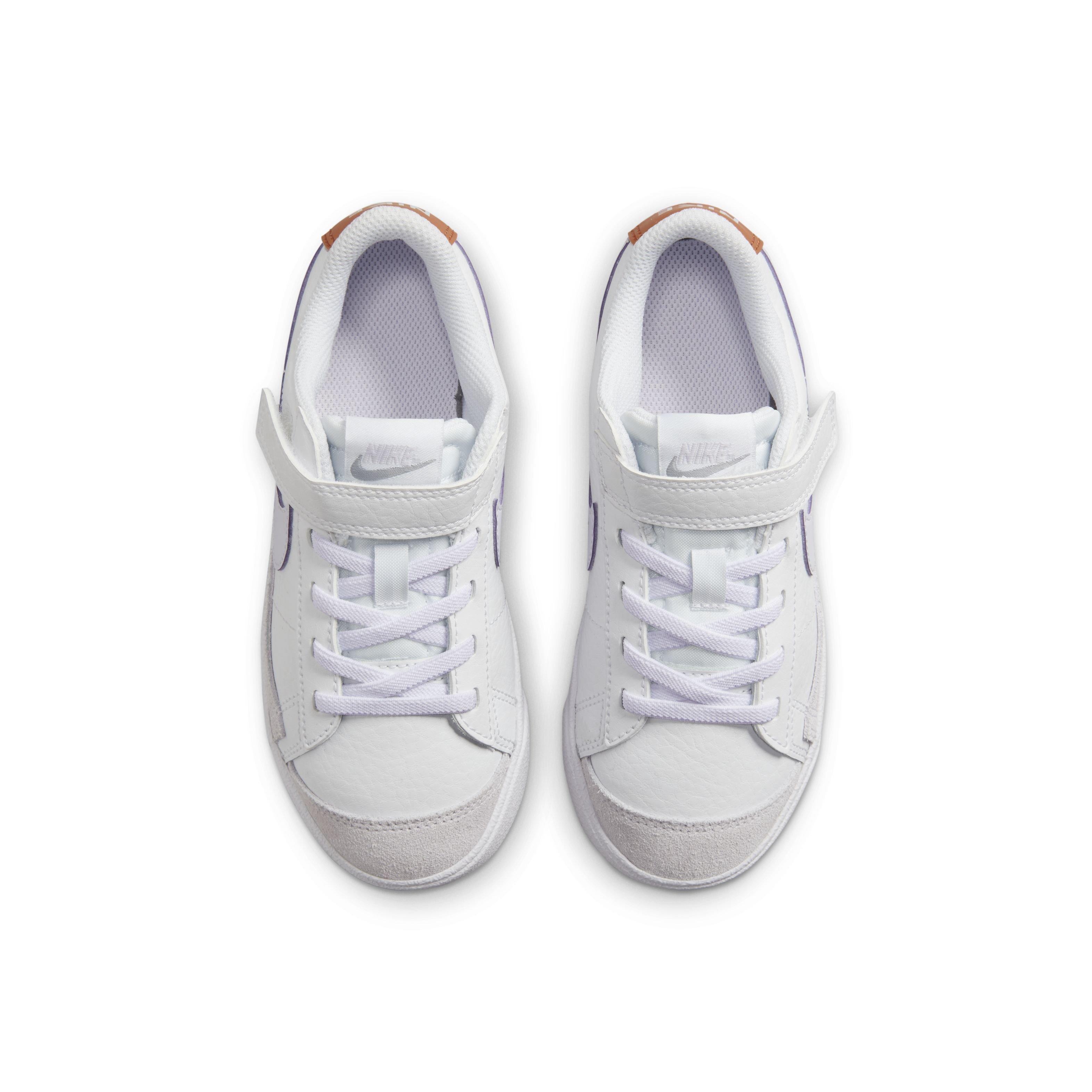Nike Blazer Low '77 "White/Barely Grape/Metallic Copper" Preschool Girls' Shoe - WHITE/GRAPE/COPPER Thumbnail View 4