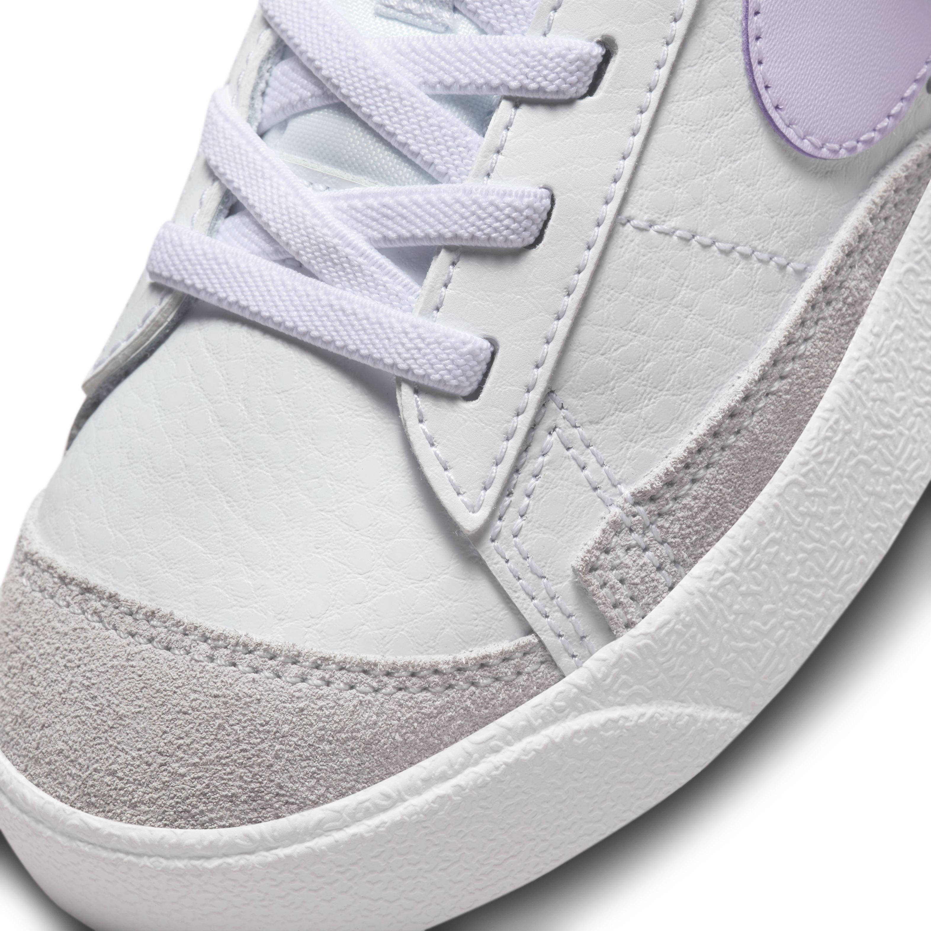 Nike Blazer Low '77 "White/Barely Grape/Metallic Copper" Preschool Girls' Shoe - WHITE/GRAPE/COPPER Thumbnail View 7
