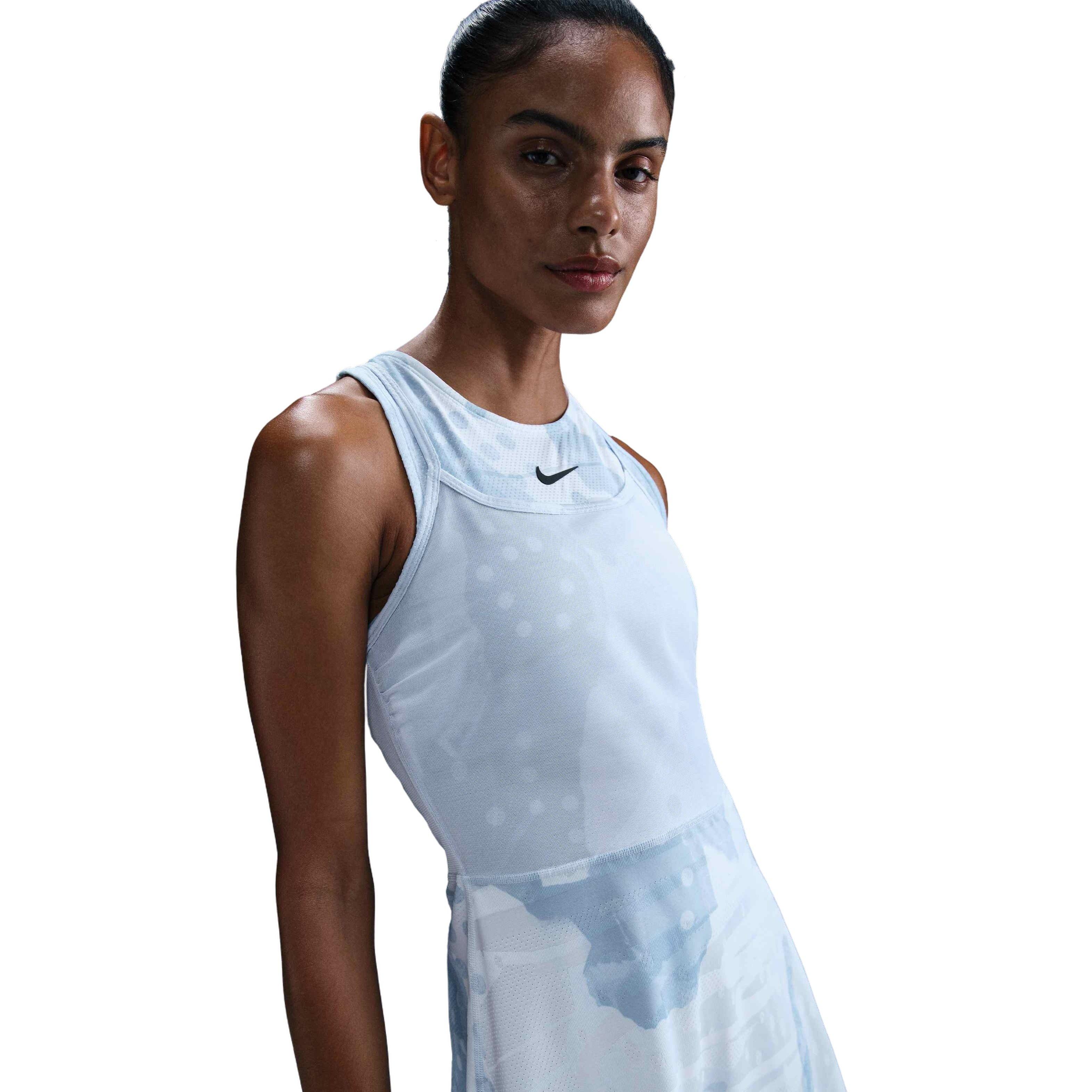 NikeCourt Women's Slam Dri-FIT Printed Tennis Dress-Blue - WHITE Thumbnail View 1