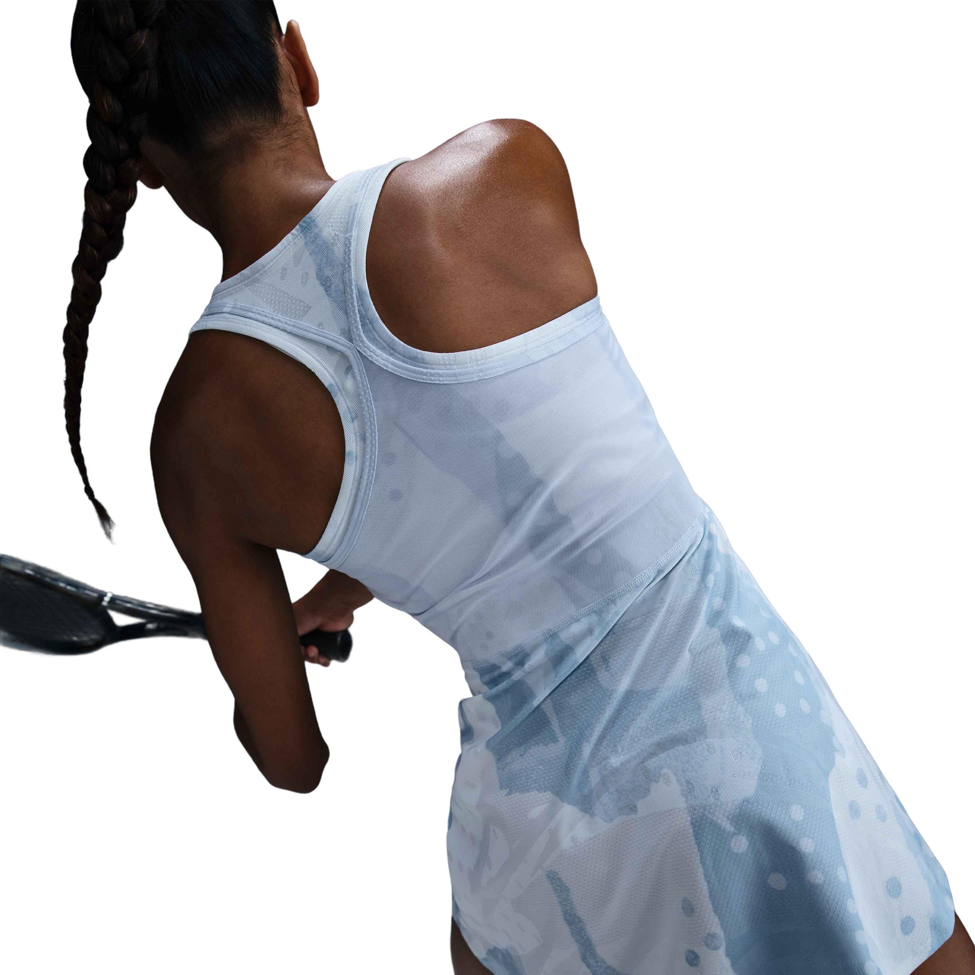 NikeCourt Women's Slam Dri-FIT Printed Tennis Dress-Blue - WHITE Thumbnail View 2