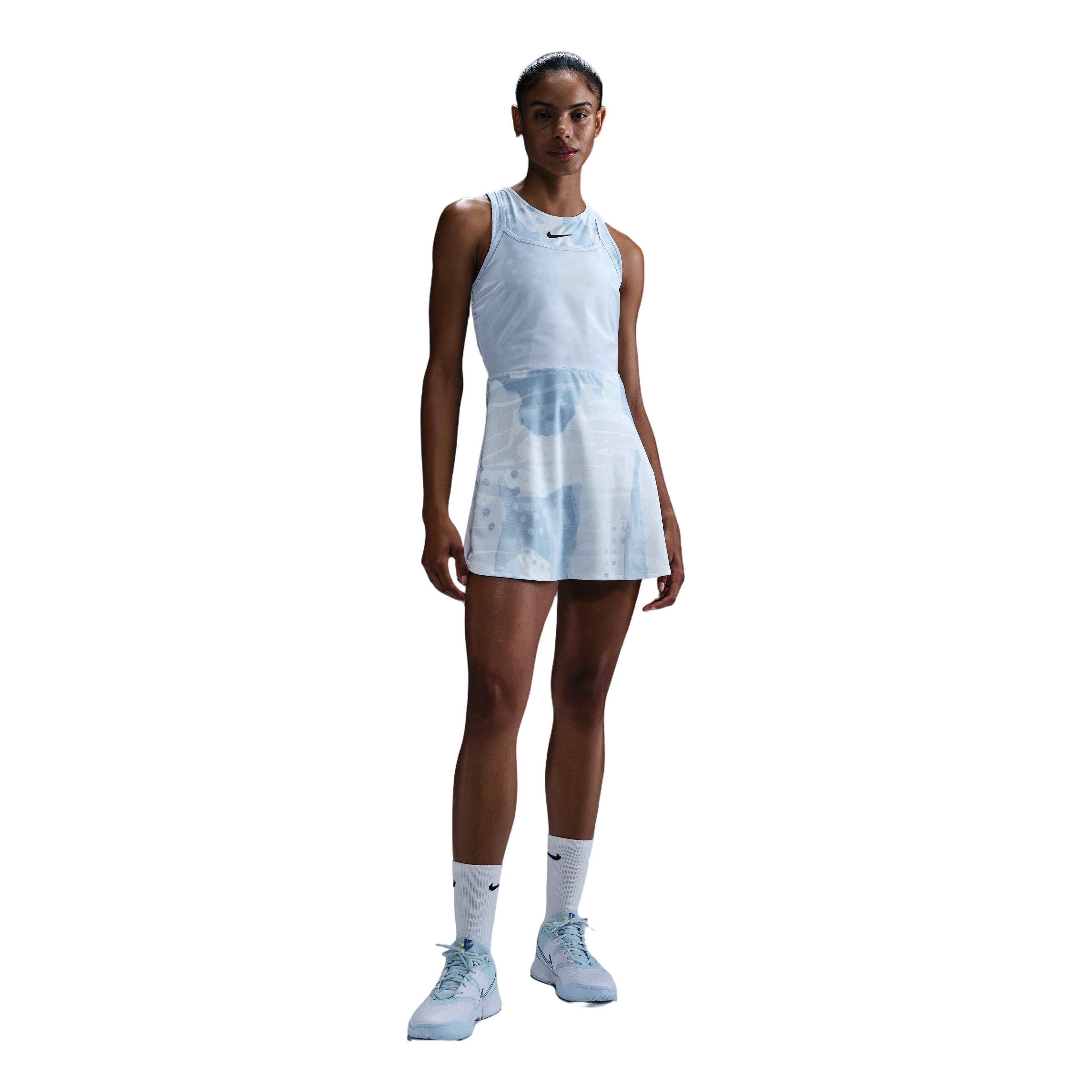 NikeCourt Women's Slam Dri-FIT Printed Tennis Dress-Blue - WHITE Thumbnail View 3