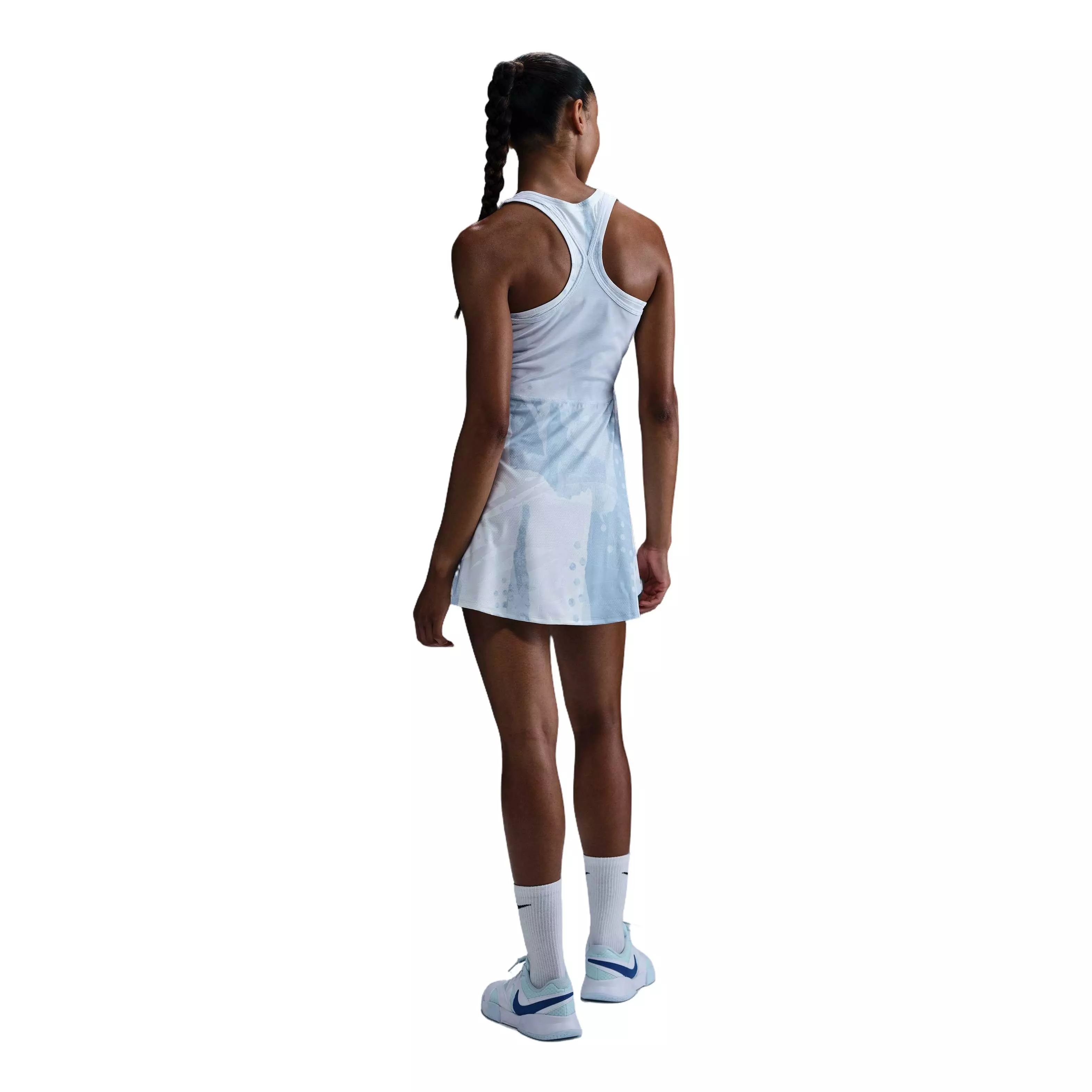 NikeCourt Women's Slam Dri-FIT Printed Tennis Dress-Blue - WHITE