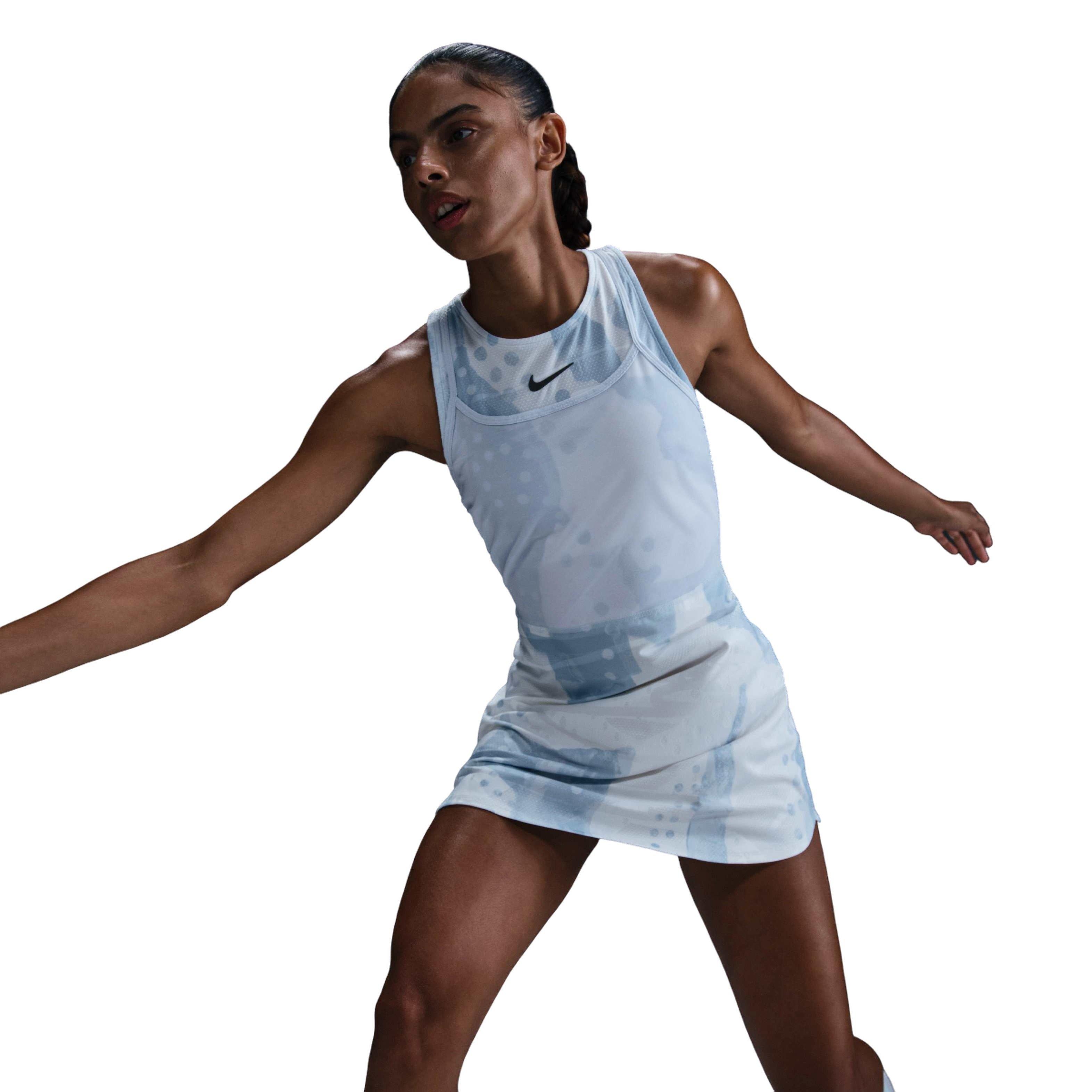NikeCourt Women's Slam Dri-FIT Printed Tennis Dress-Blue - WHITE Thumbnail View 5