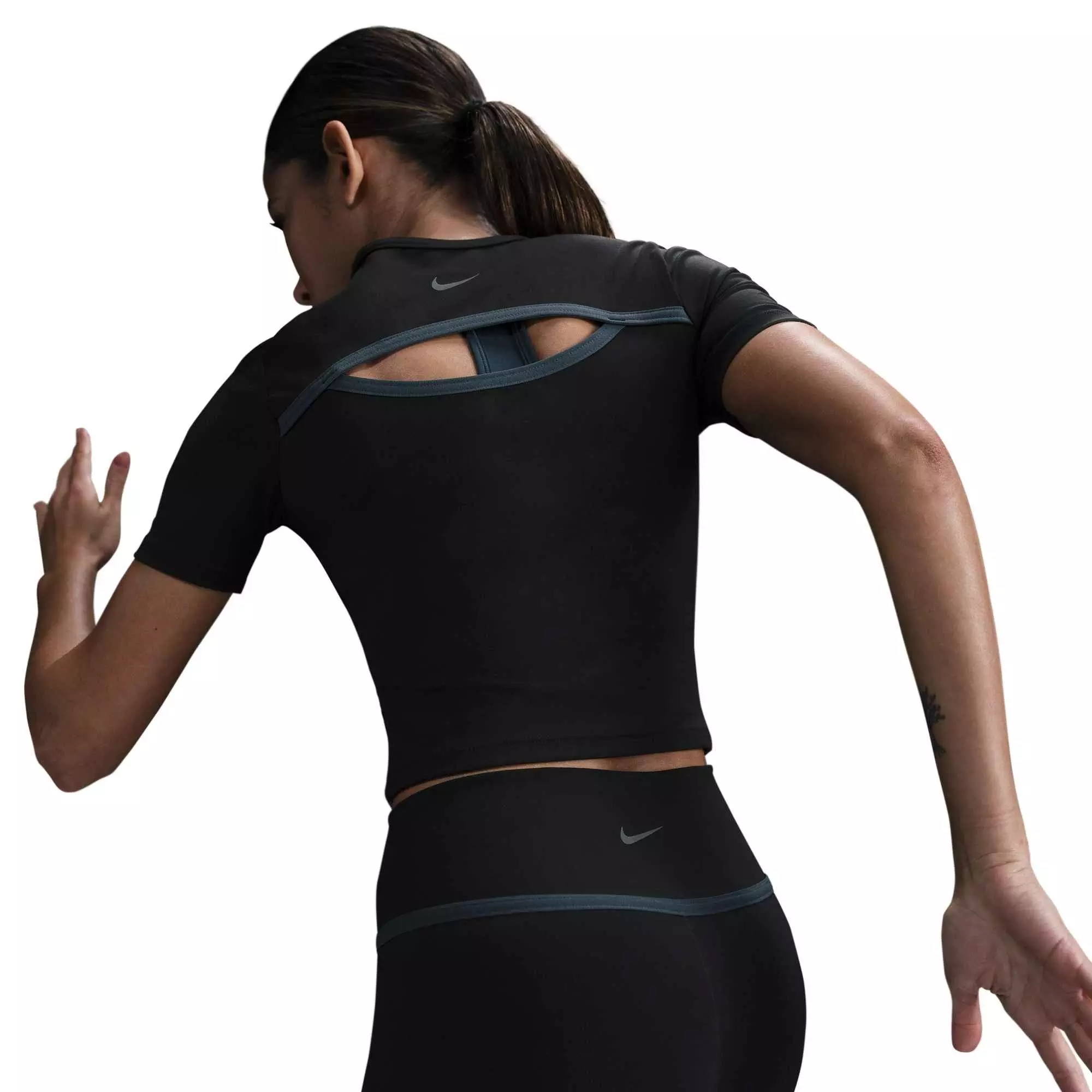 Nike Women's One Fitted Dri-FIT Short-Sleeve Top-Black - BLACK