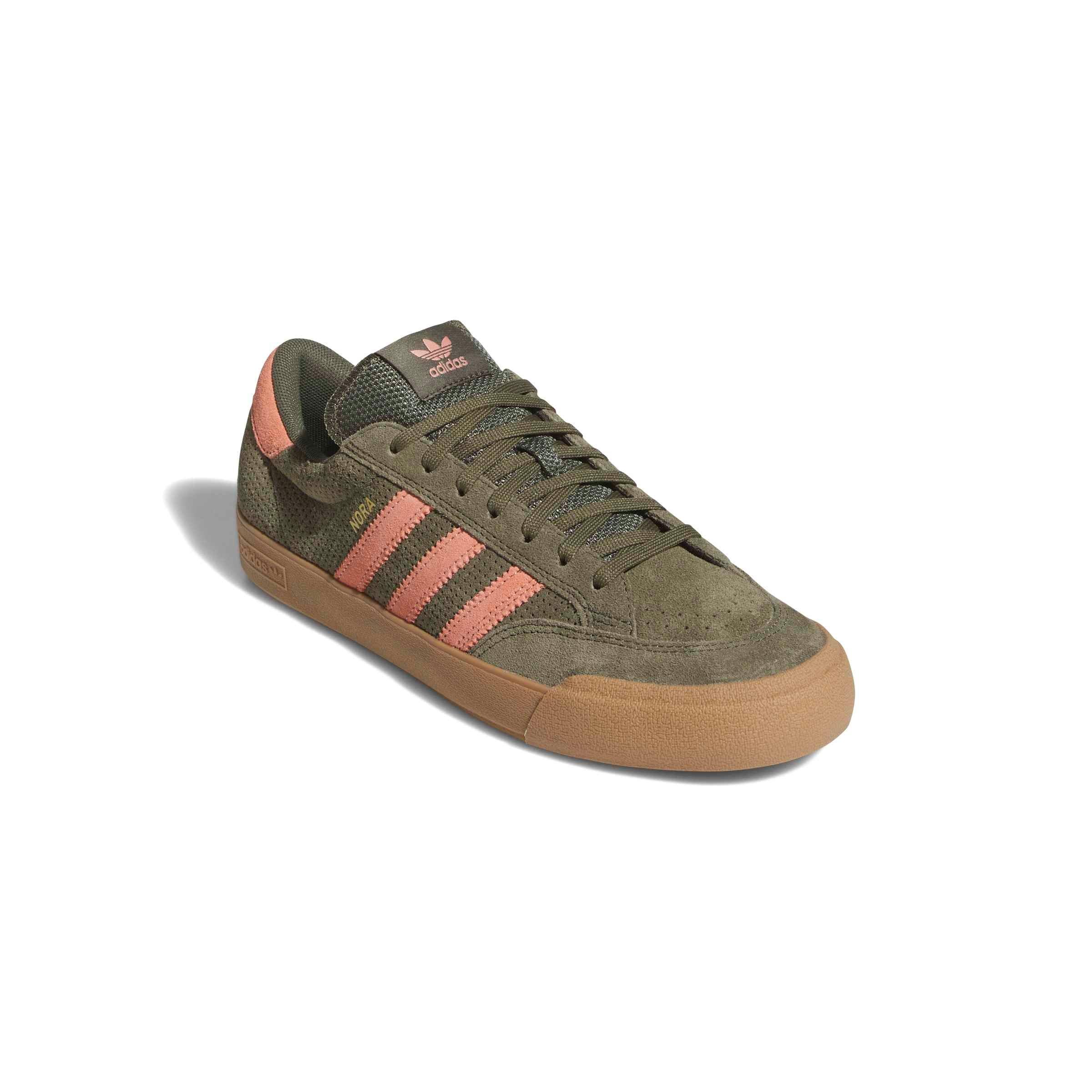 adidas Nora "Olive Strata/Wonder Clay/Gum 4" Men's Skateboarding Shoe - OLIVE/CLAY/GUM Thumbnail View 3